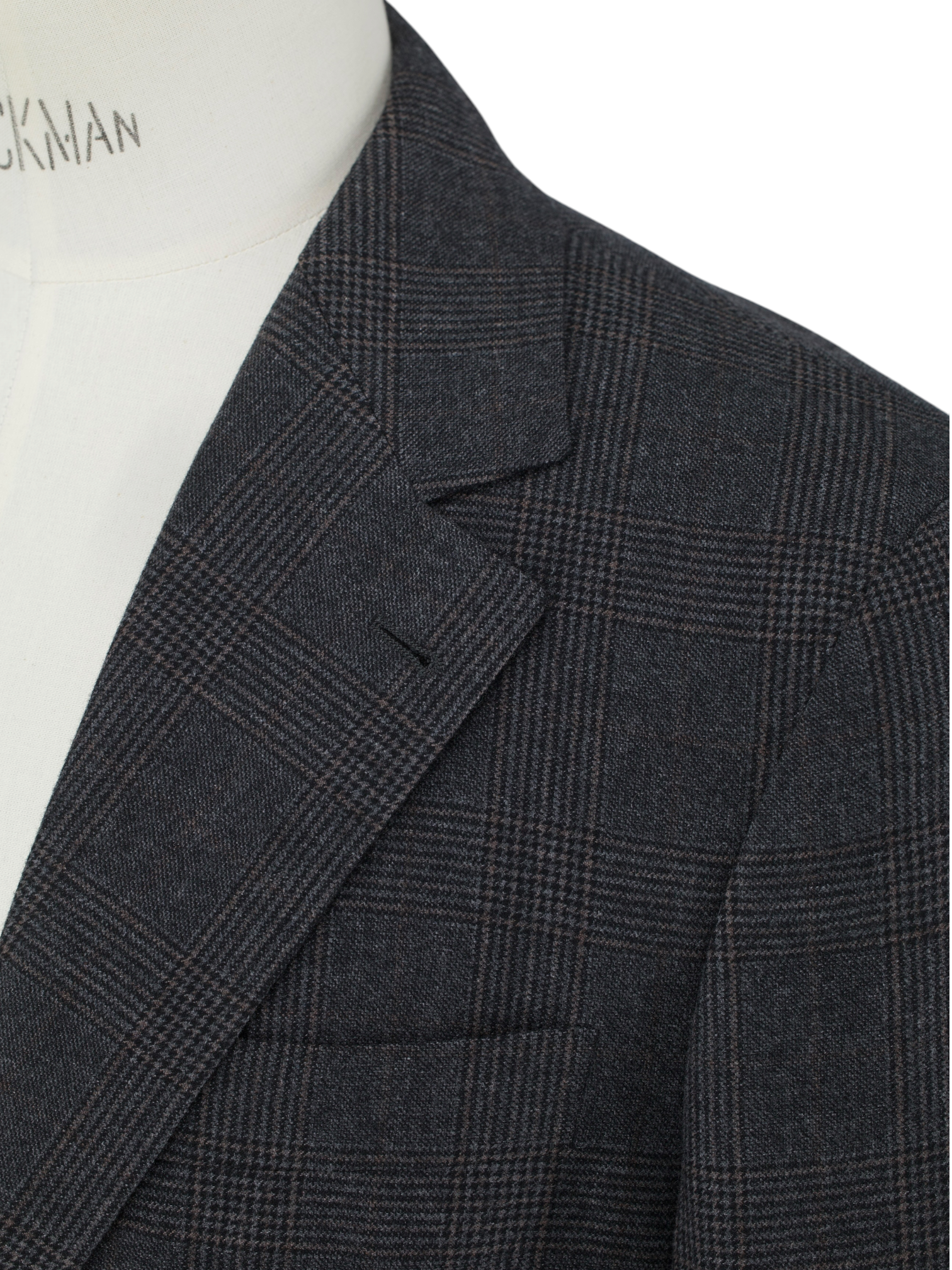 Brunello Cucinelli Grey & Brown Cashmere & Silk Checkered Jacket