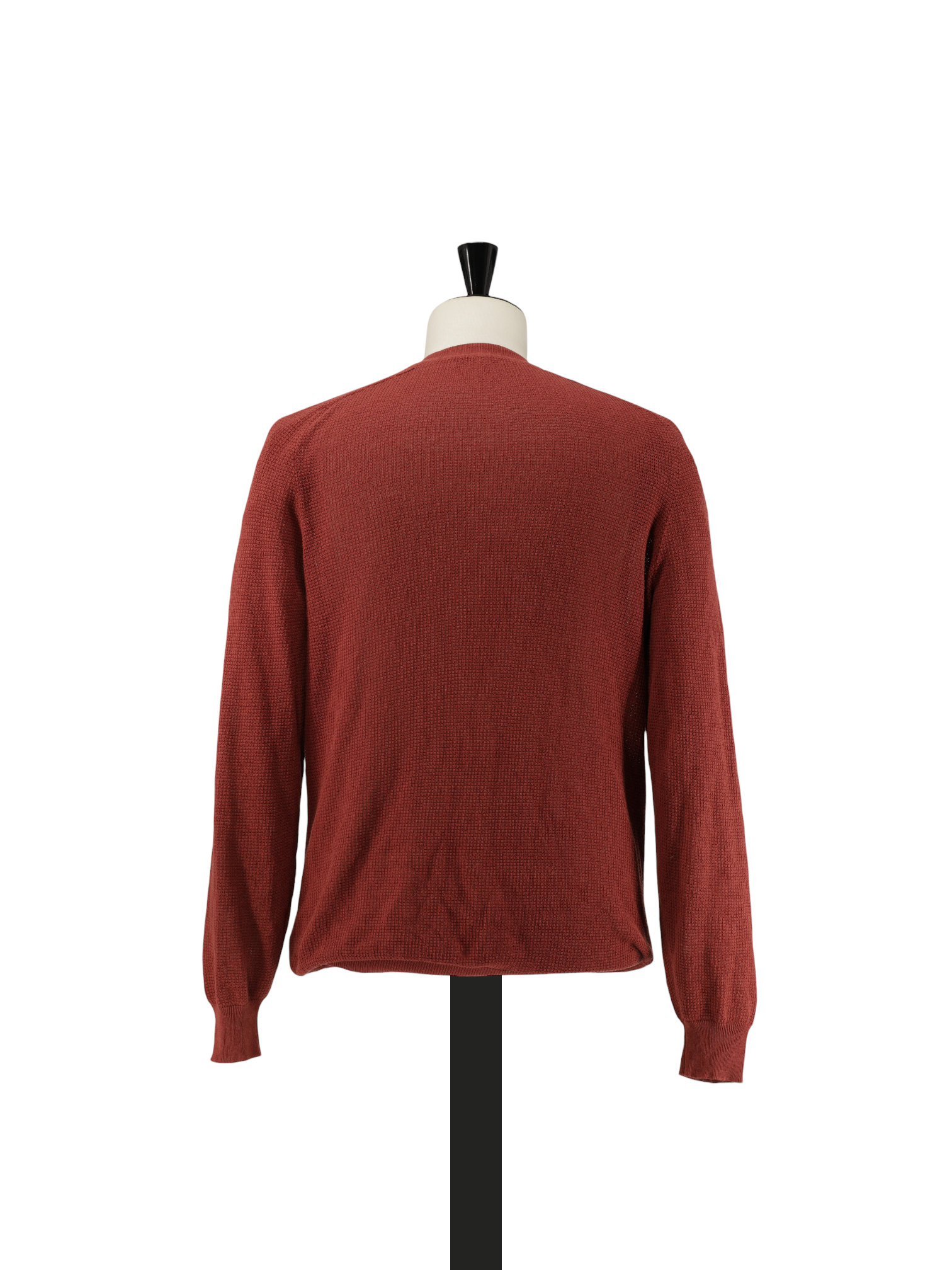 Loro Piana Kummel Red Silk & Linen Micro-Structure Pop-Over Round Neck