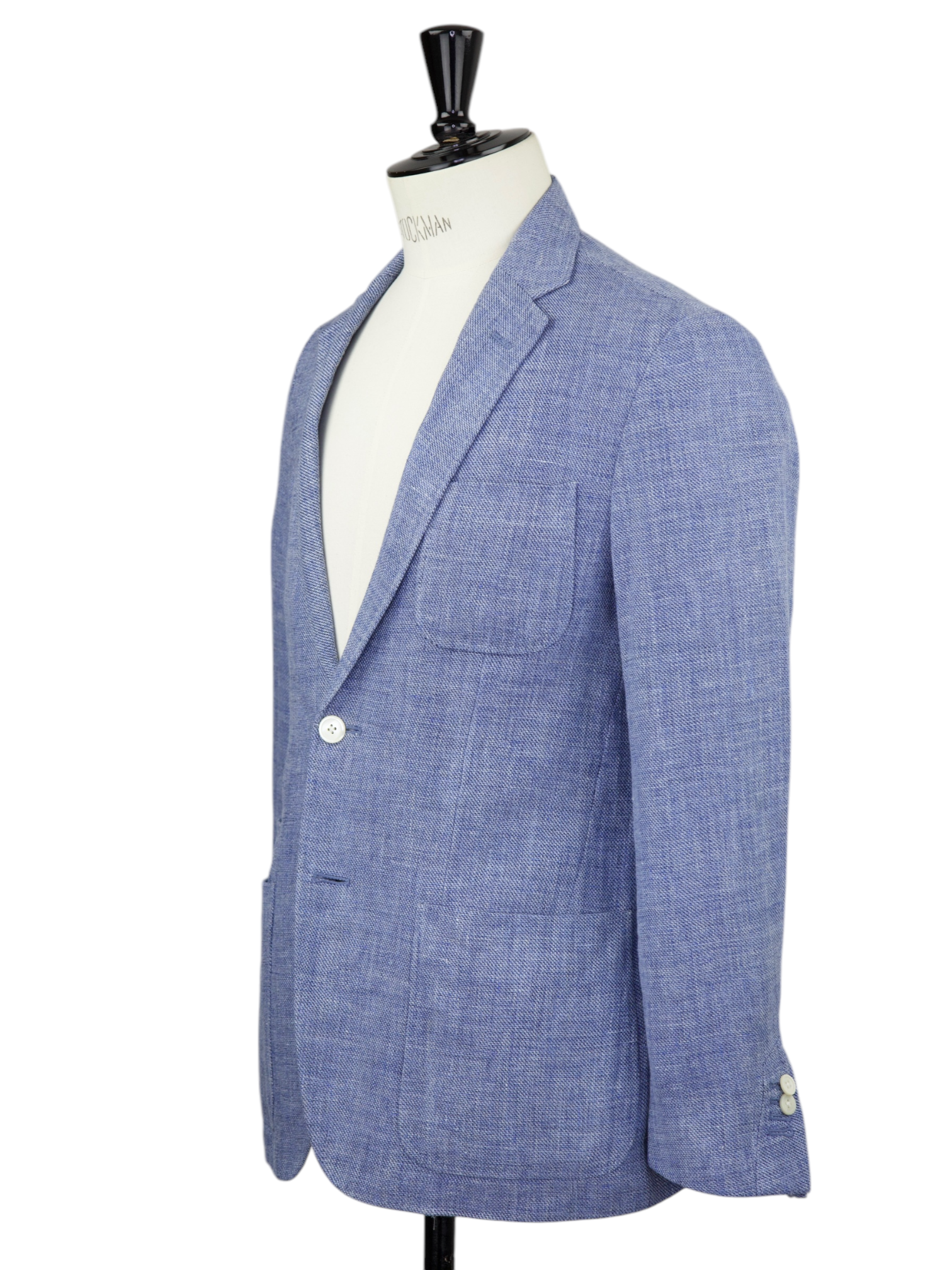 Corneliani ID Slate Blue Linen & Wool Hopsack Jacket