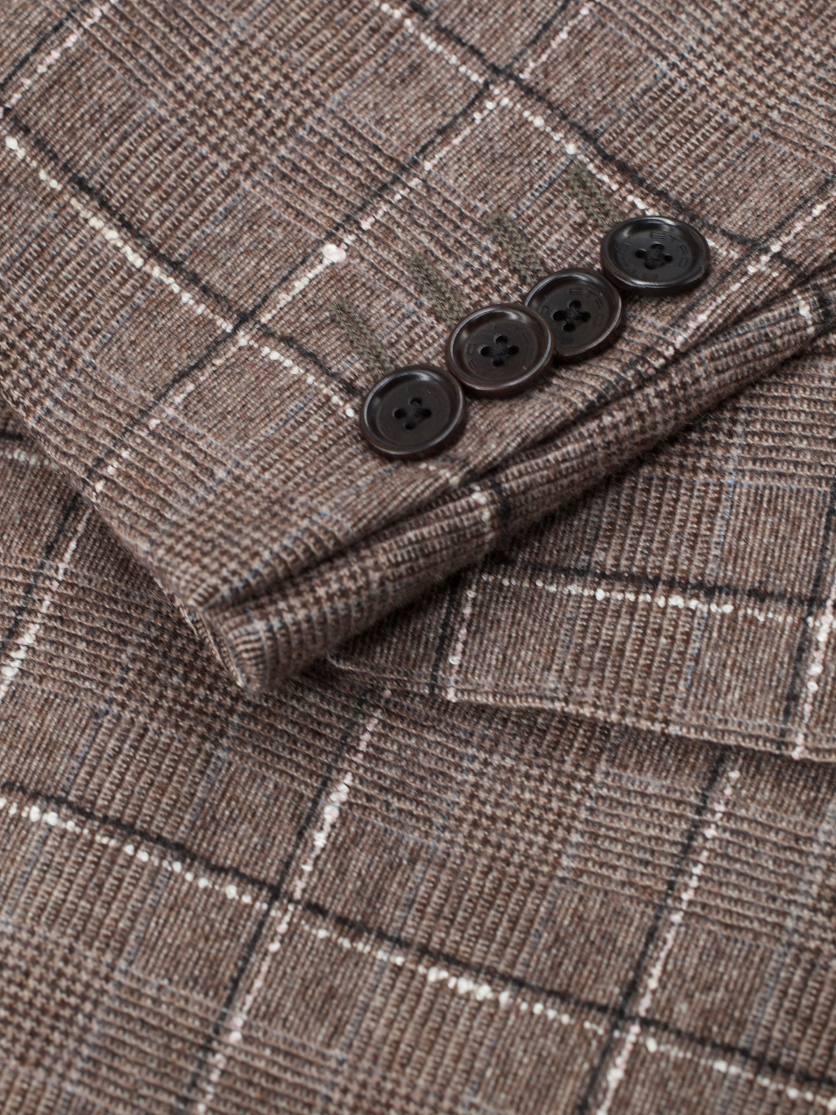 Etro Milano Brown & White Checkered Bouclé Suit