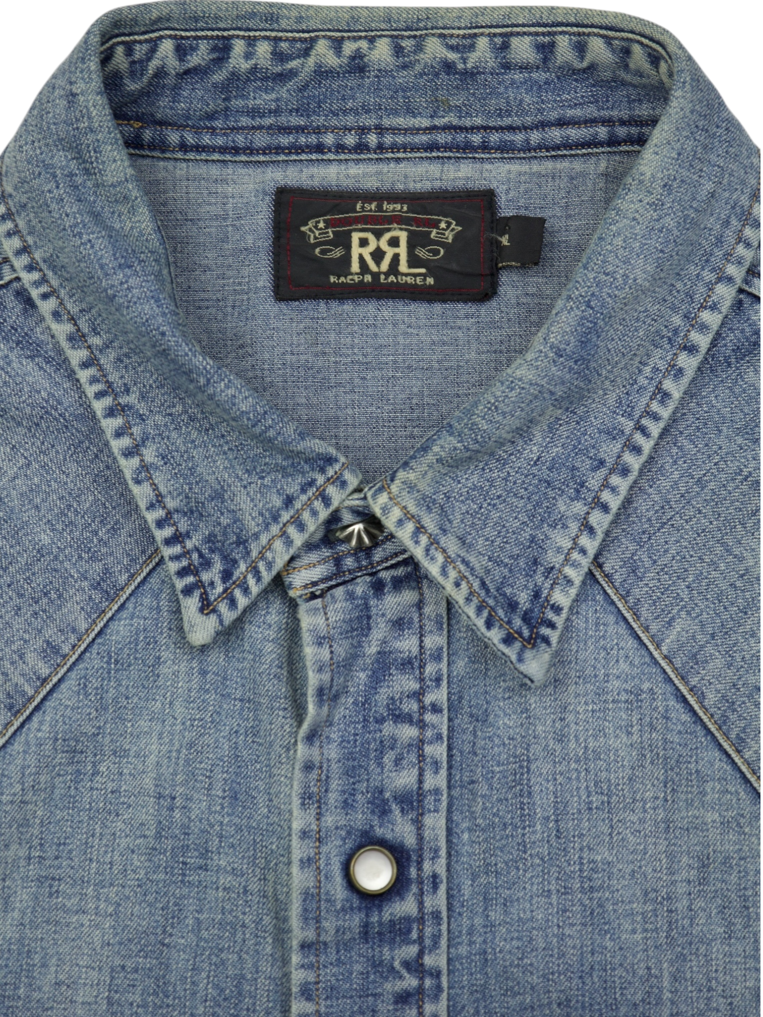 Ralph Lauren RRL Denim Blue Western Denim Overshirt