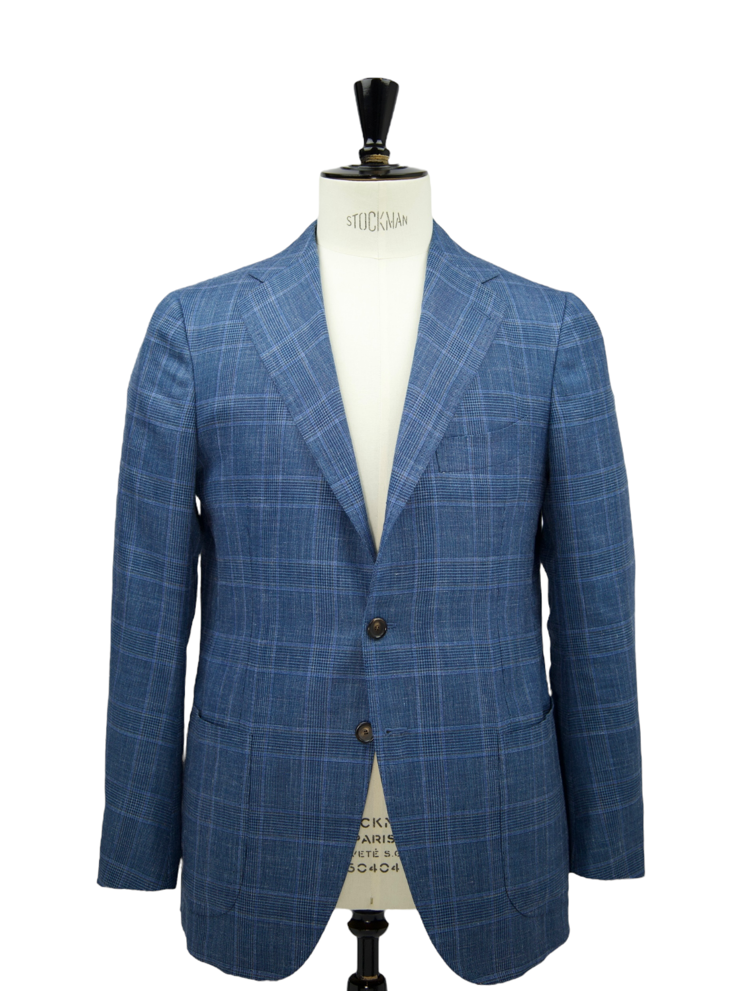 Cesare Attolini Aqua Blue Cashmere, Silk & Linen Glenplaid Jacket