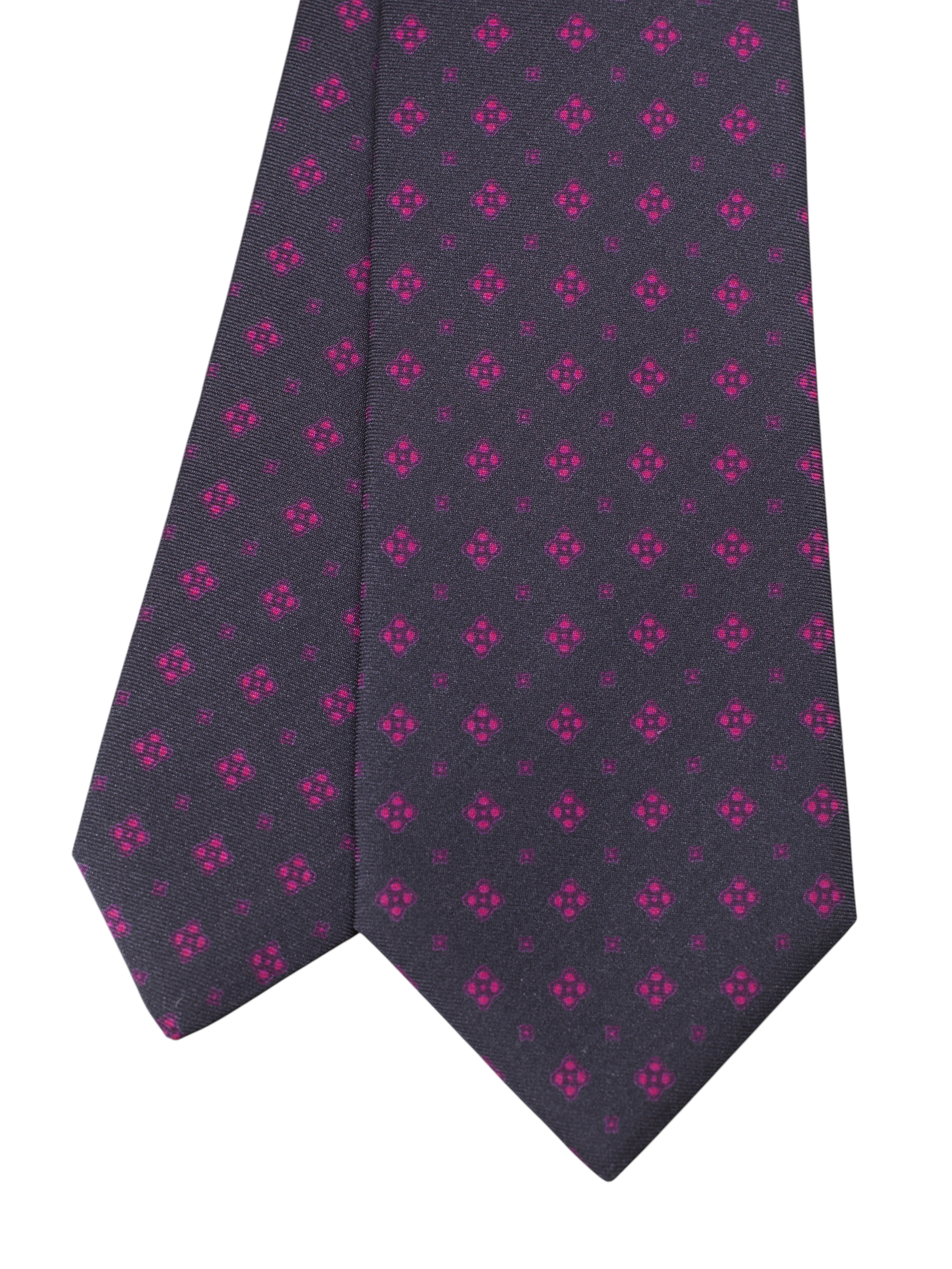 Kiton 5-Fold Warm Taupe & Pink Silk Geometric Tie
