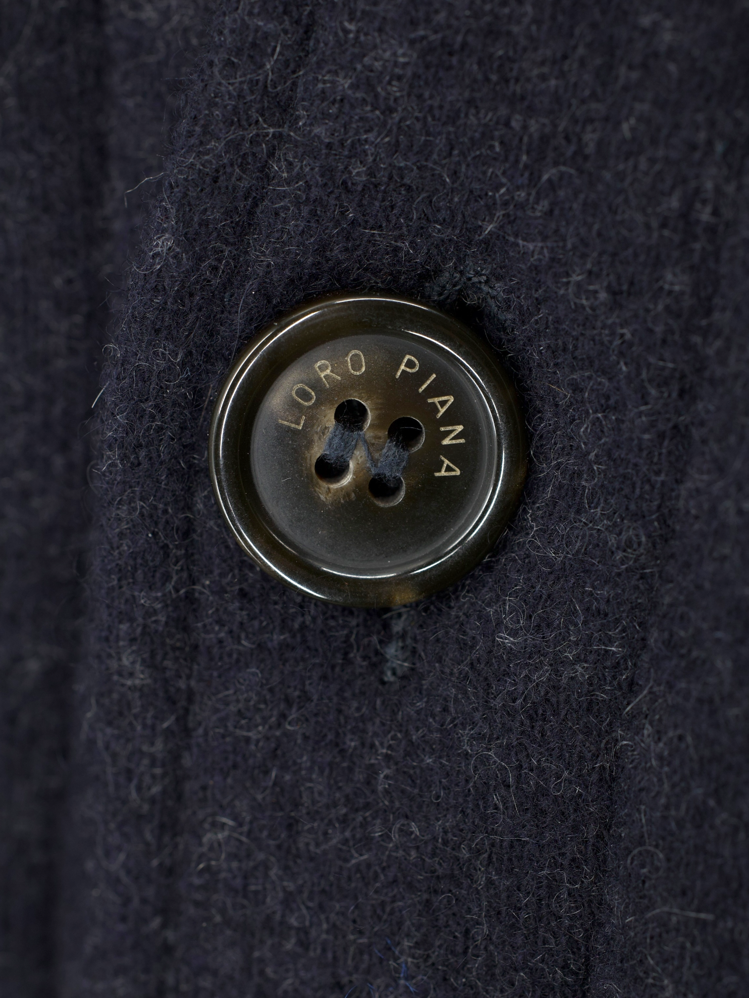 Loro Piana Navy Jersey Novalis Cashmere & Castorino Fur Lining Sweater Overshirt Jacket