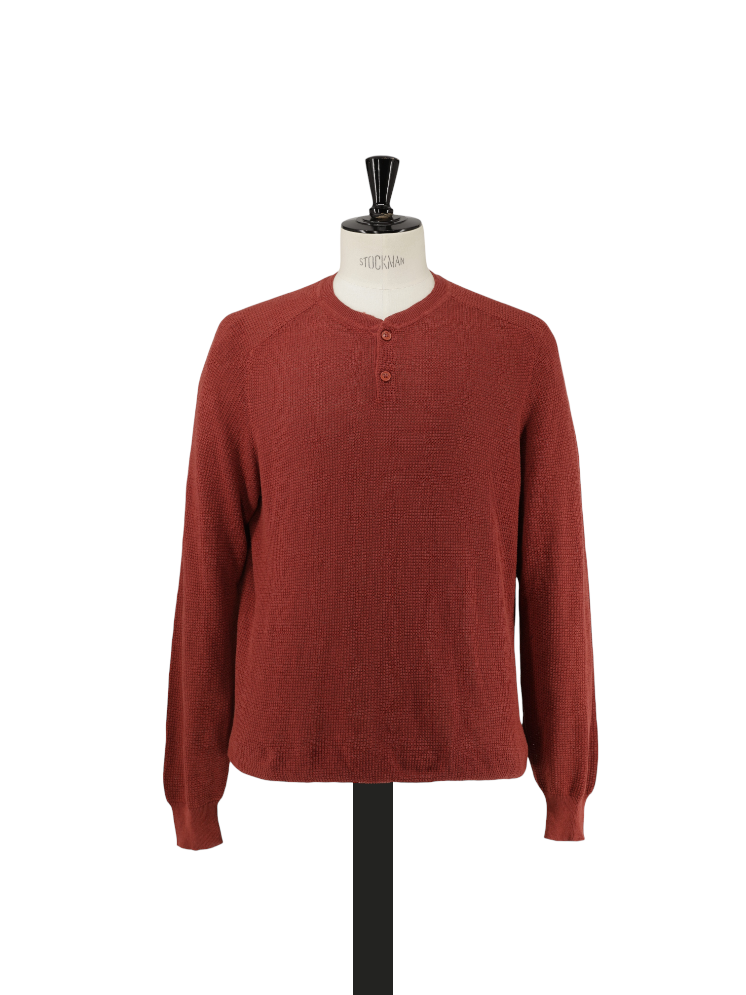 Loro Piana Kummel Red Silk & Linen Micro-Structure Pop-Over Round Neck