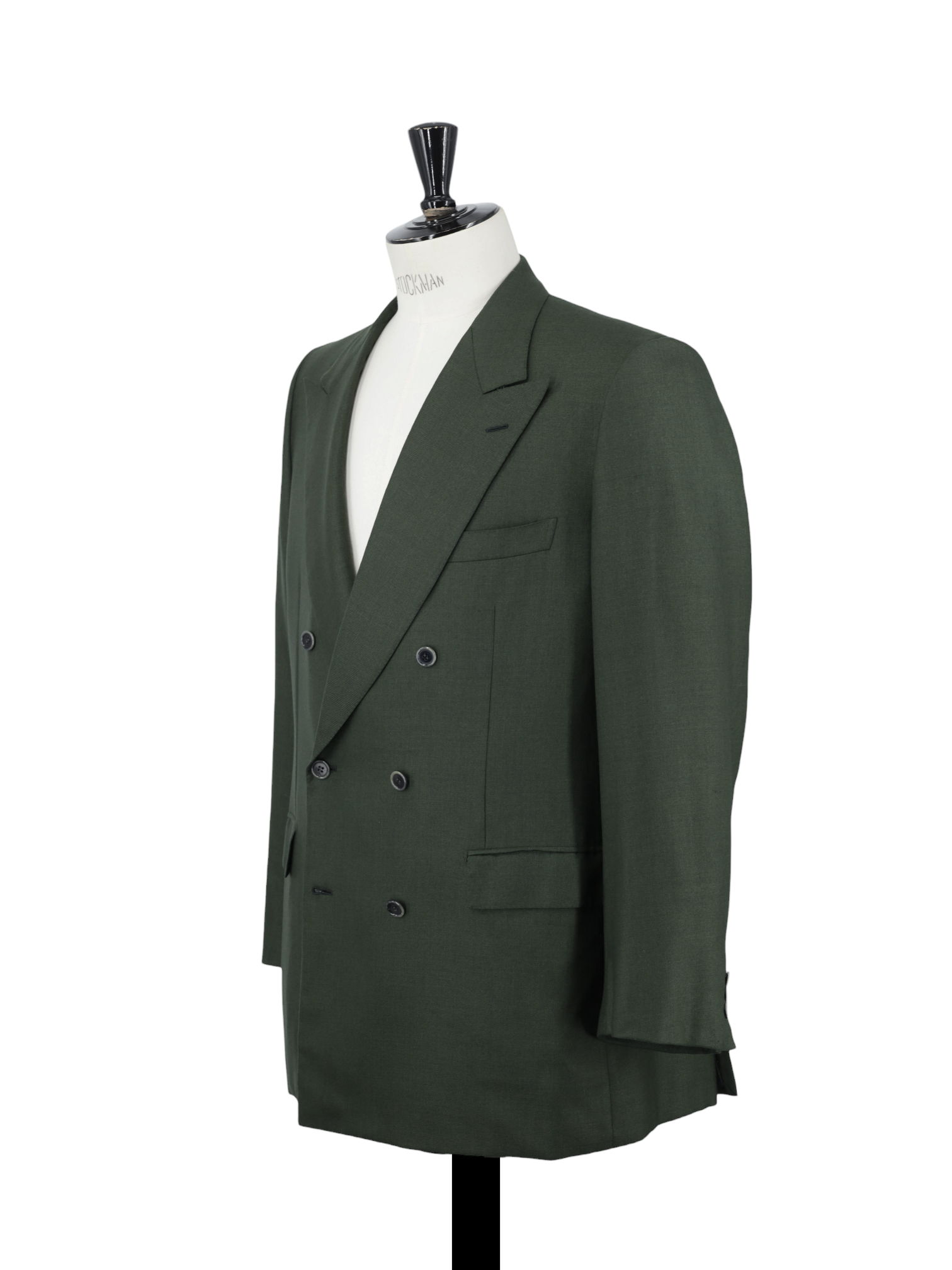 Brioni Forest Green Vintage Cashmere & Silk Double-Breasted Jacket