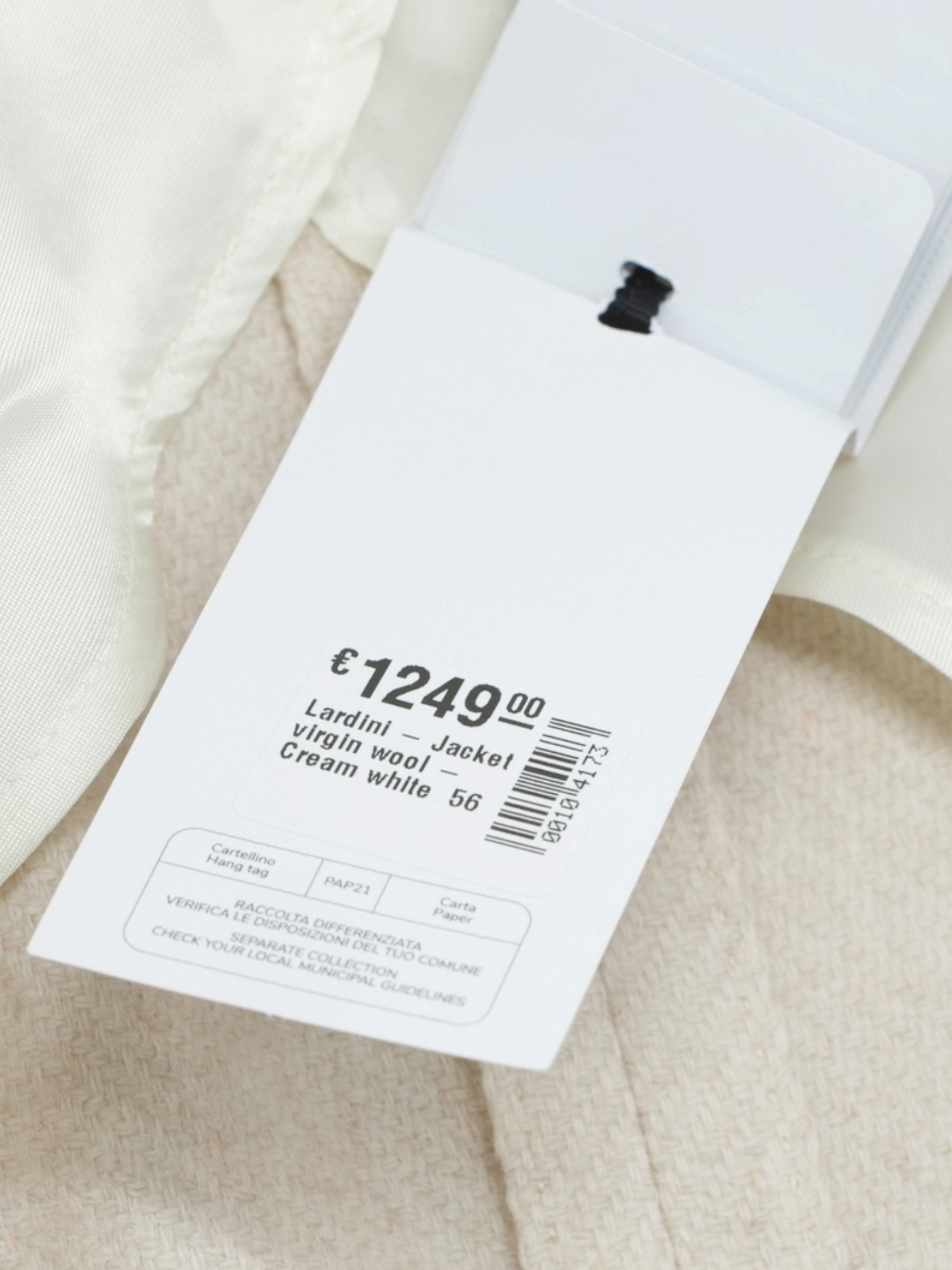 Lardini Beige Wool & Stretch Micro-Structure Jacket