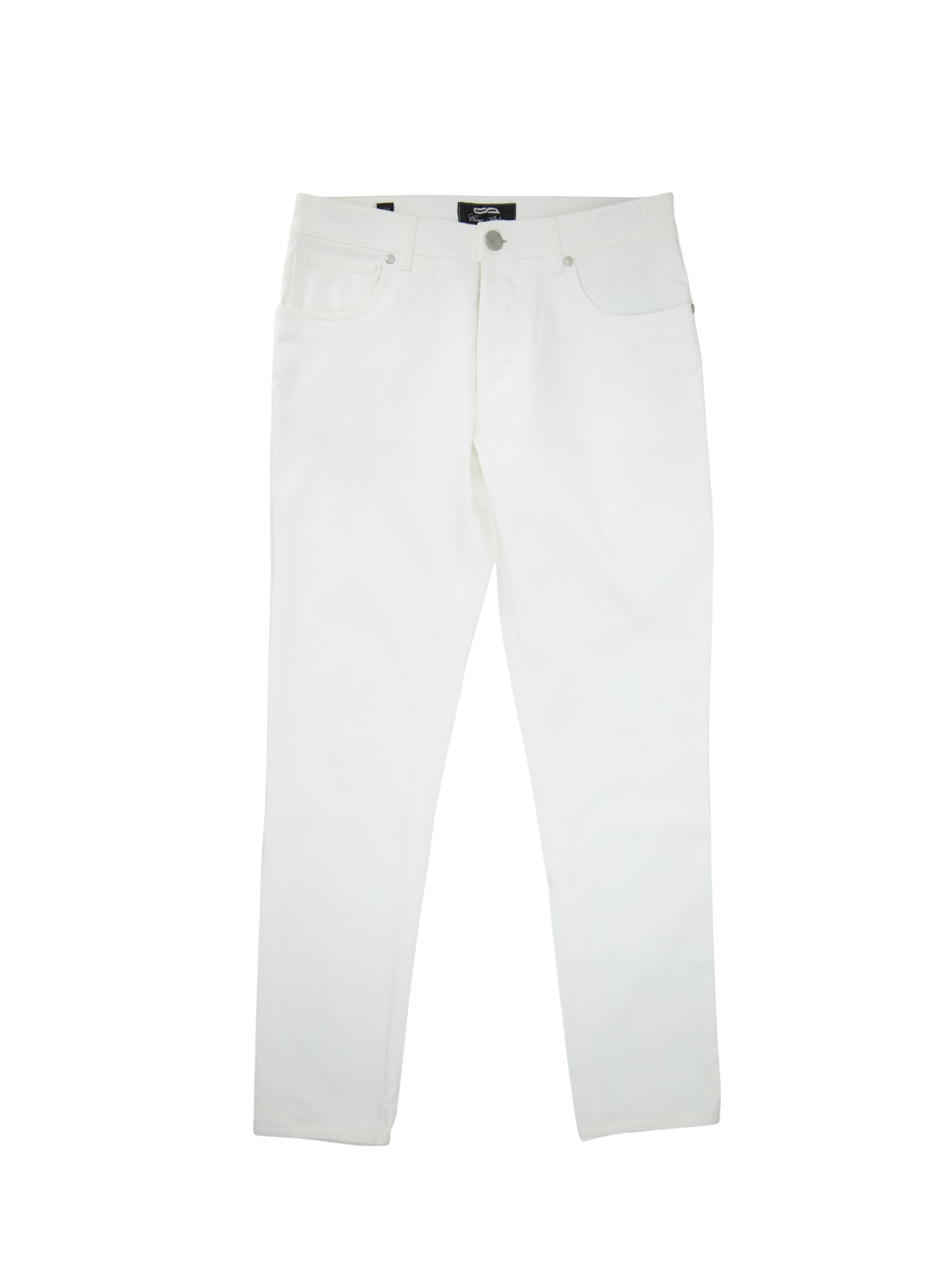 Cesare Attolini White Cotton-Stretch Twill 5-Pocket 101 Jeans