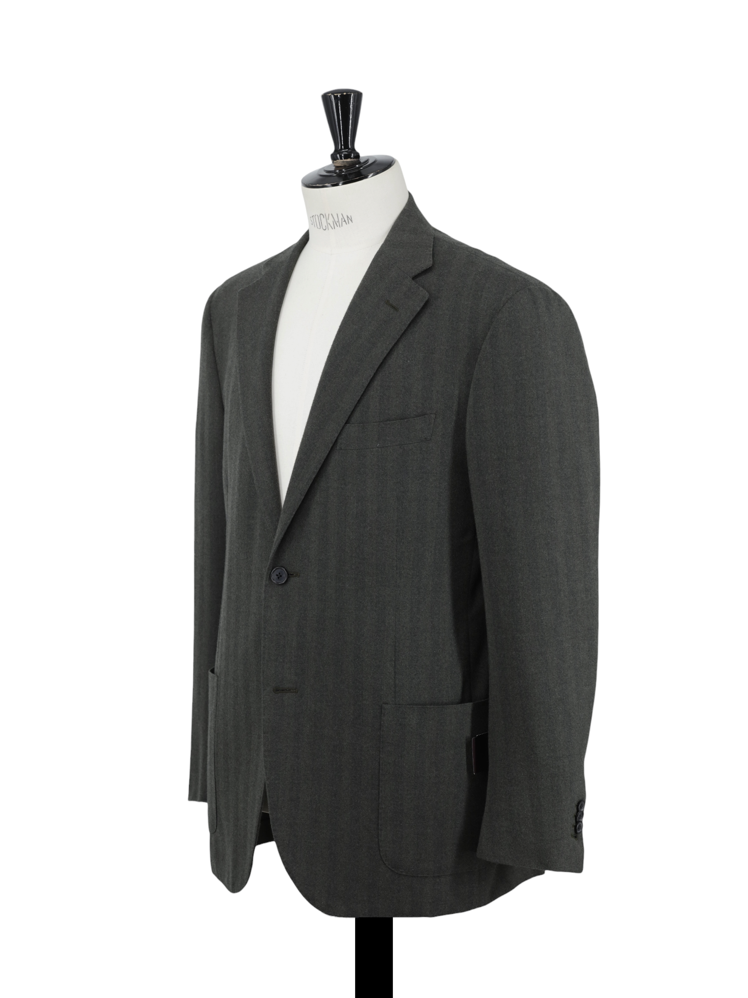 Corneliani Olive Green Wool & Silk Herringbone Jacket