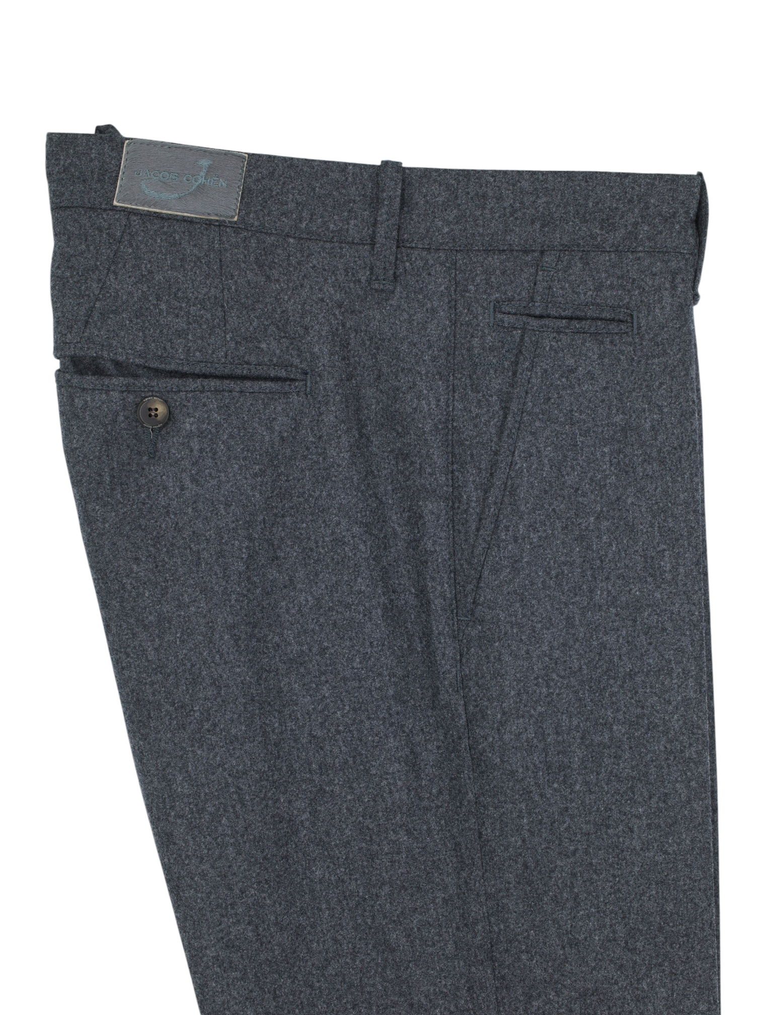 Jacob Cohen Grey Wool-Flannel Bobby Trousers