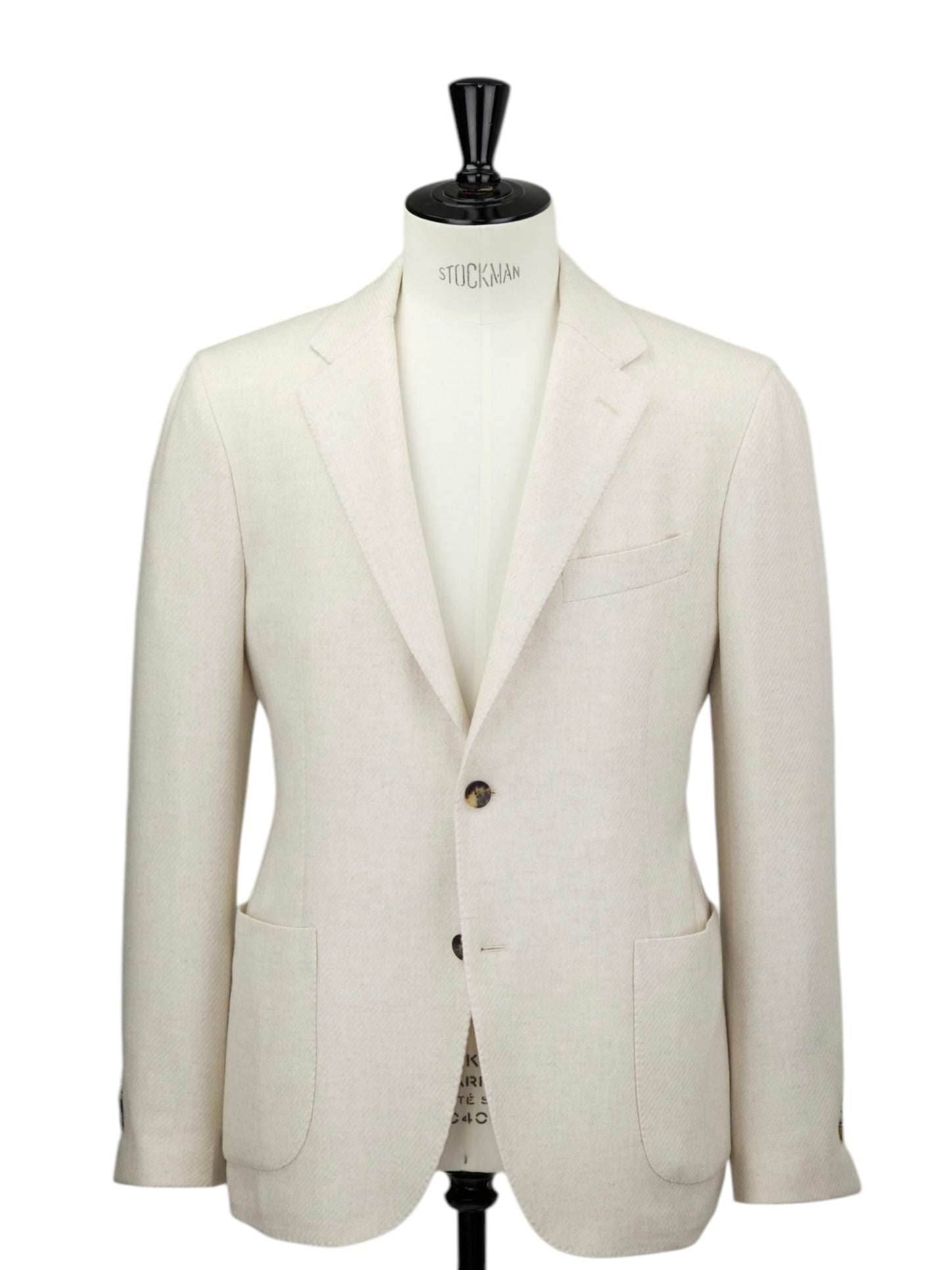 Lardini Crème White Wool & Stretch Micro-Structure Jacket