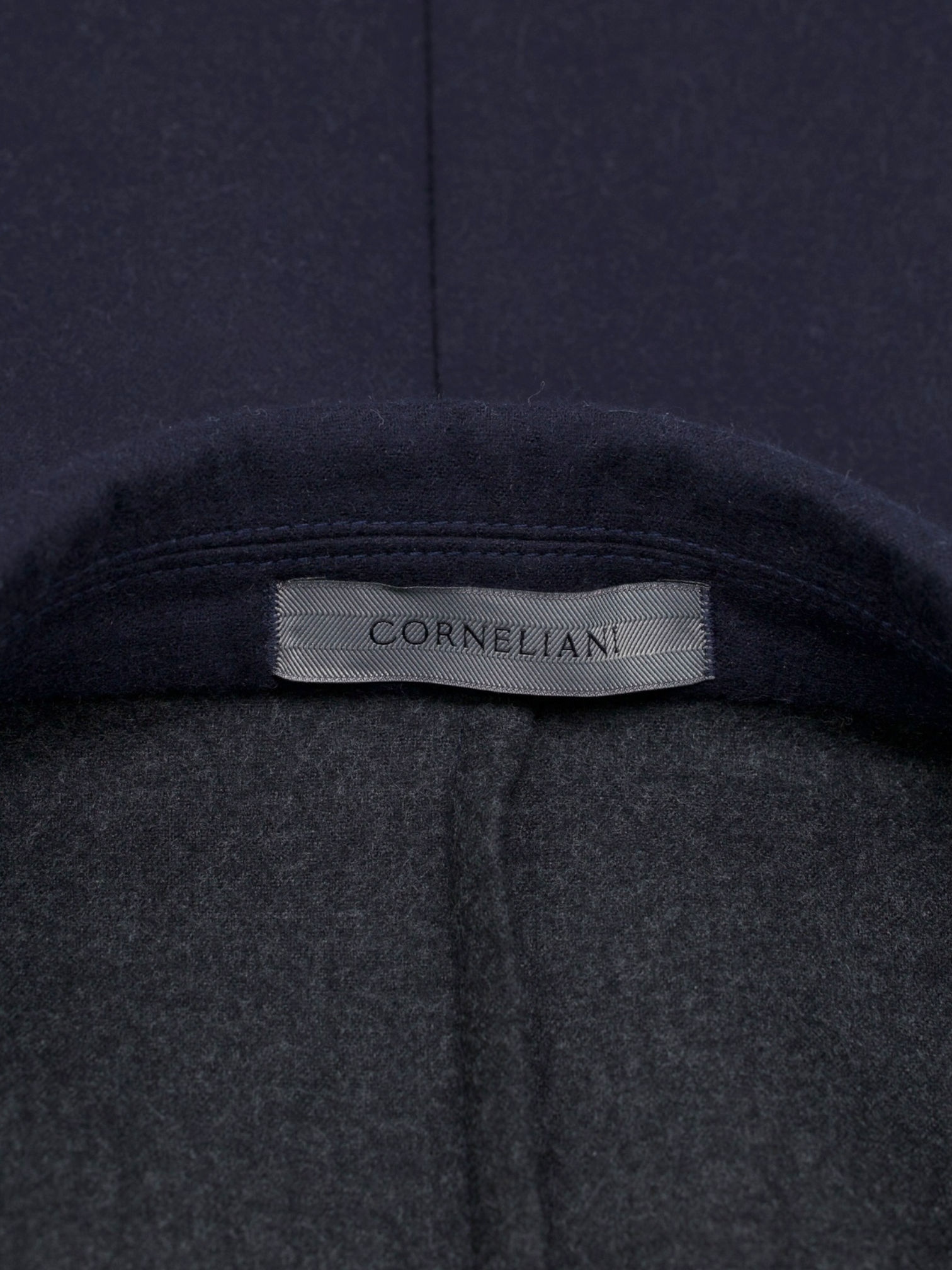 Corneliani Navy Wool & Silk Sportswear-Overshirt Jacket