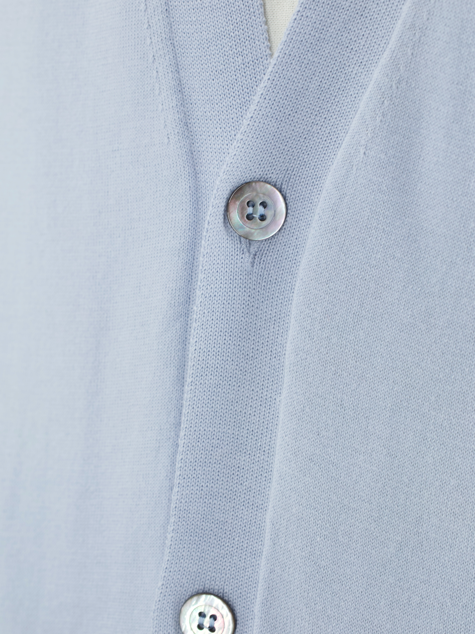 Cesare Attolini Baby Blue Pure Sea-Island Cotton Cardigan