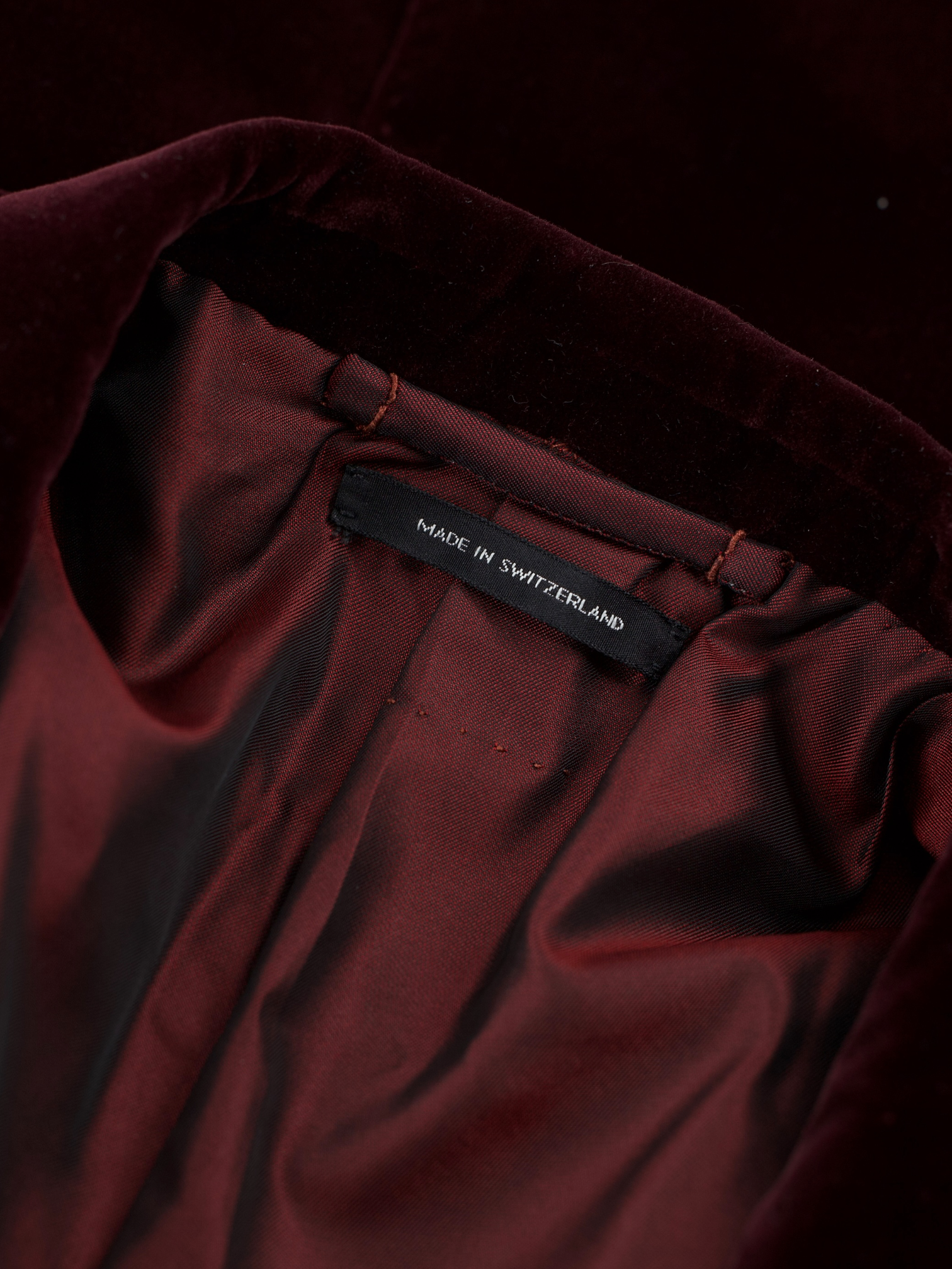 Tom Ford Burgundy Pure Cotton-Velvet Shelton Smoking Jacket