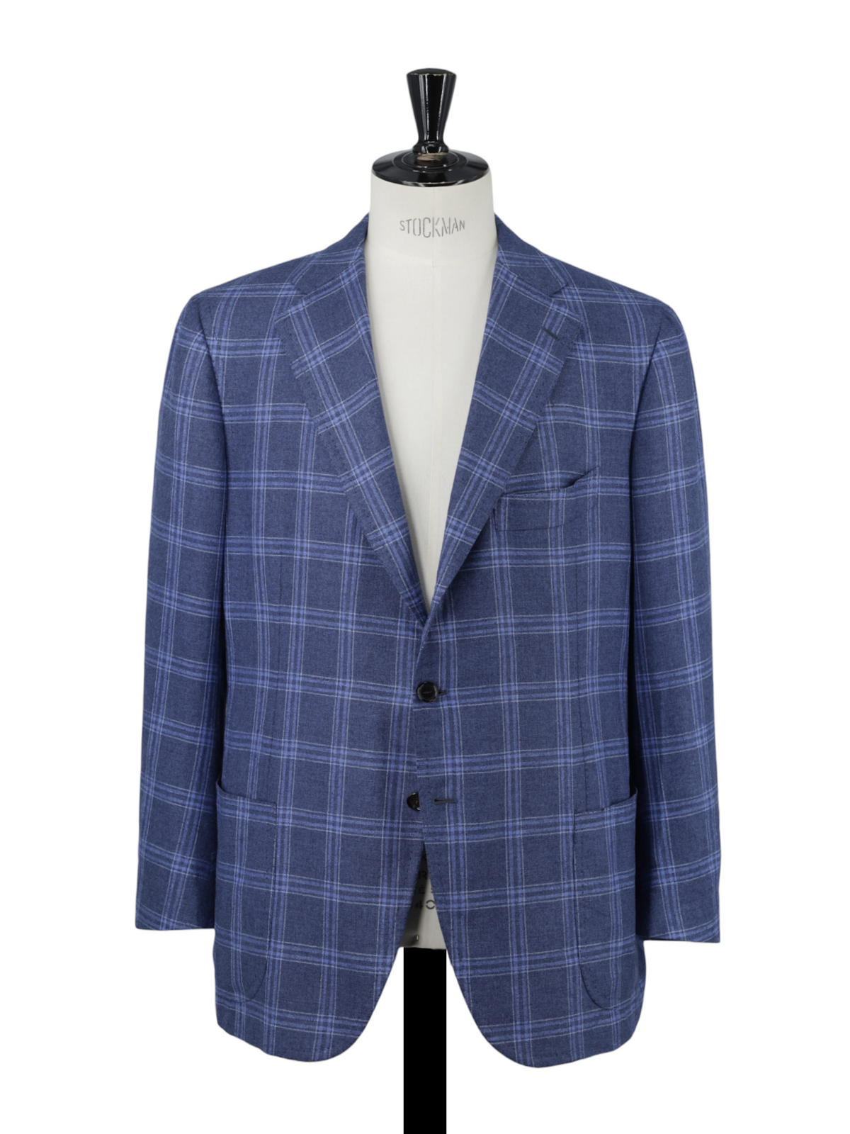 Cesare Attolini Blue Silk & Cashmere Windowpane Jacket