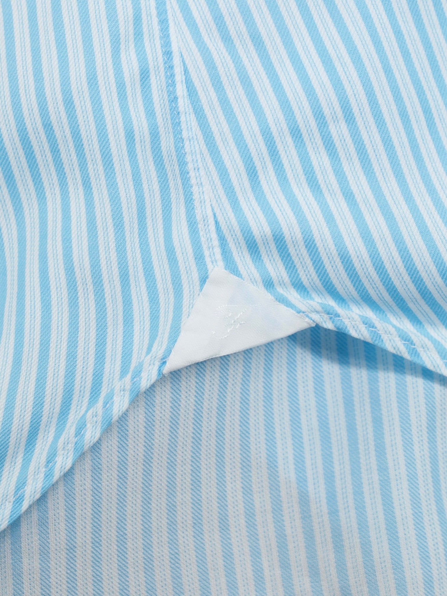 Finamore Turquoise & White Cotton Multi-Stripe Shirt