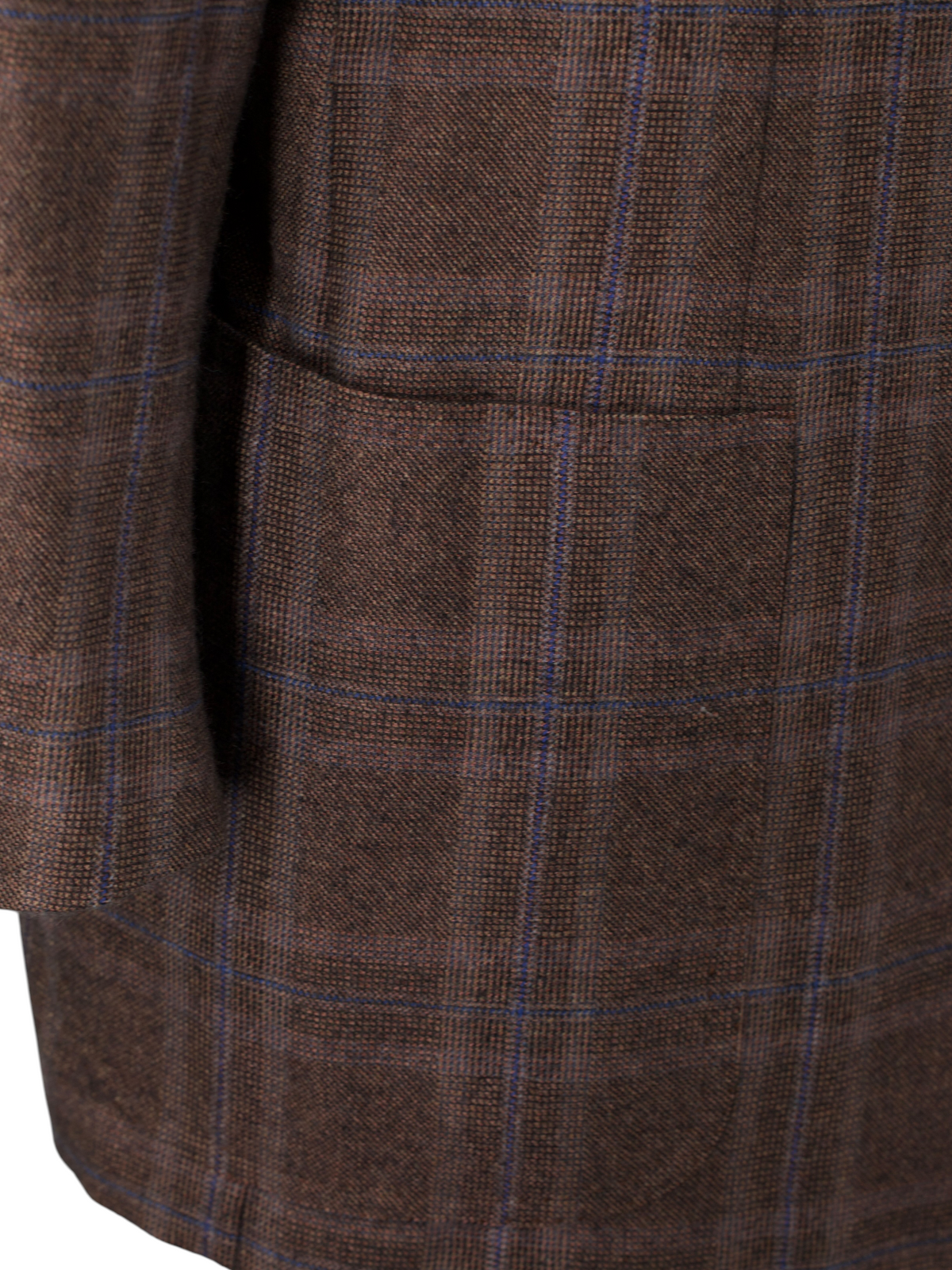 Kiton Brown & Blue Pure Cashmere Windowpane Winter Jacket