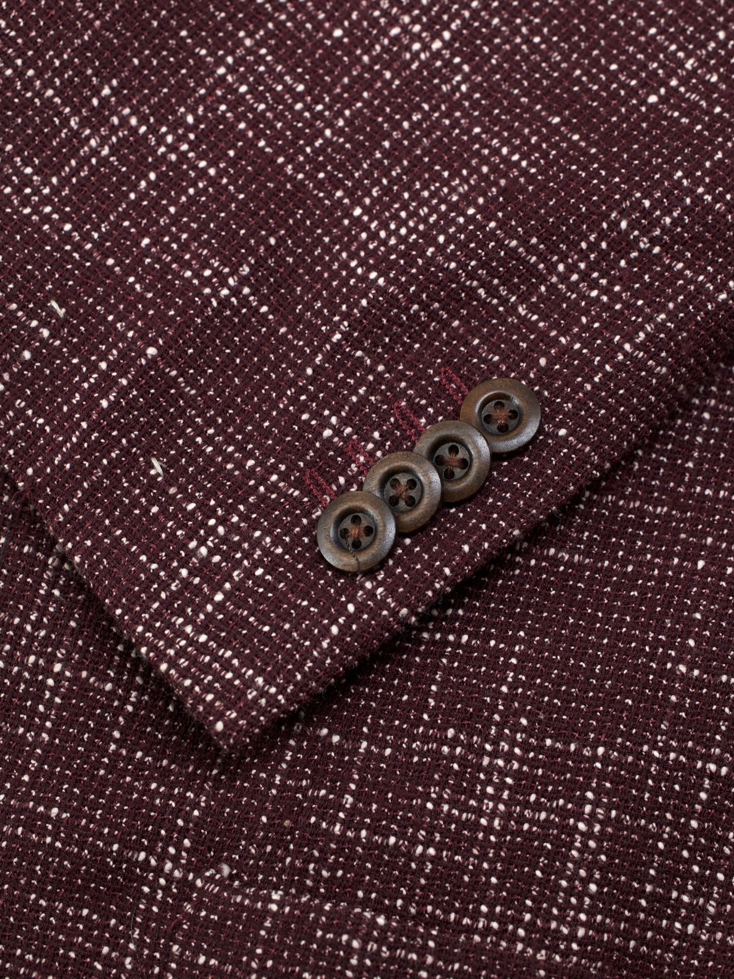 Corneliani Oxblood & White Speckled Wool, Cotton & Stretch "Gate" Jacket