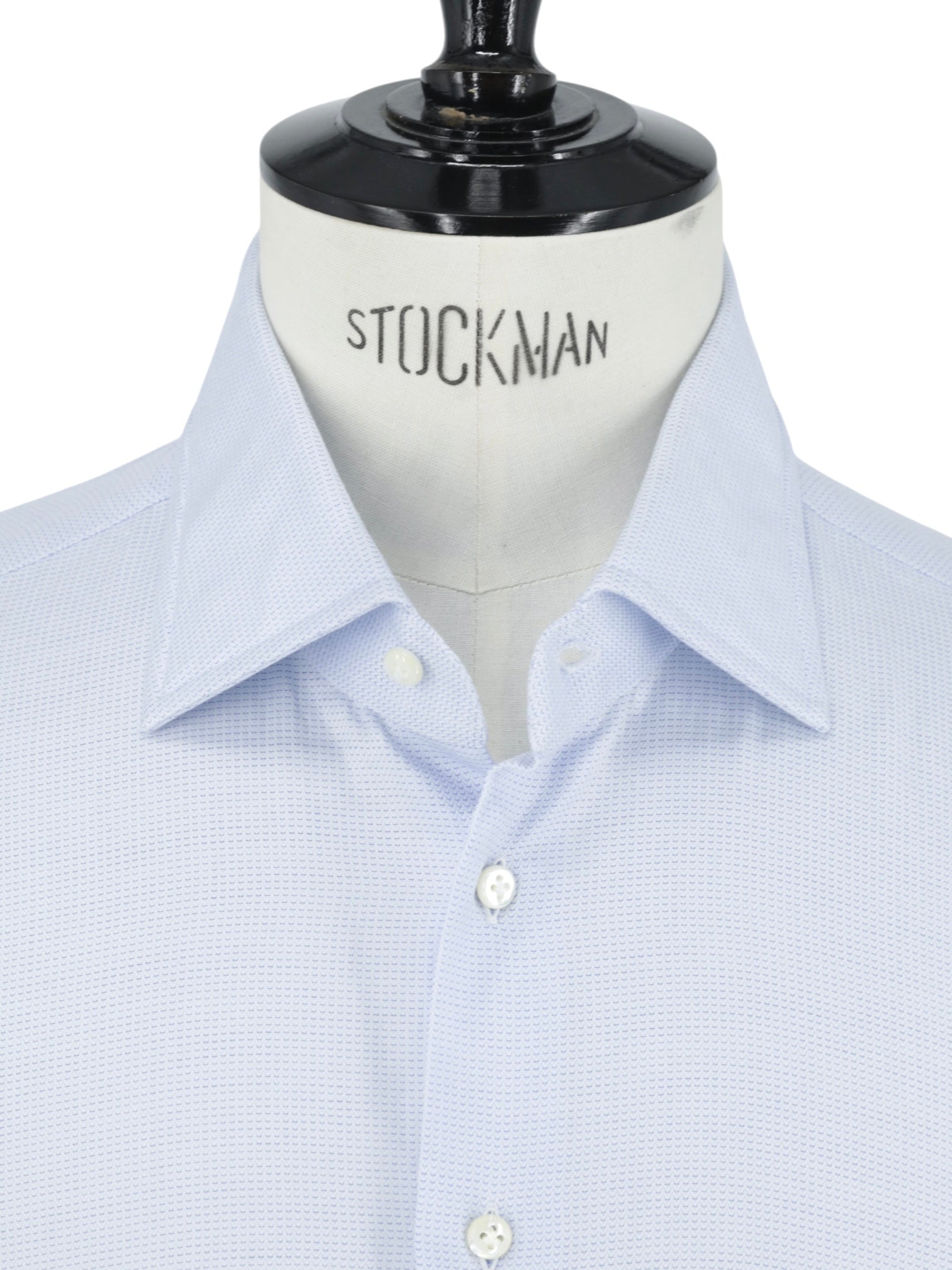 Emanuele Maffeis Light Blue Cotton Geometic-Pattern Shirt