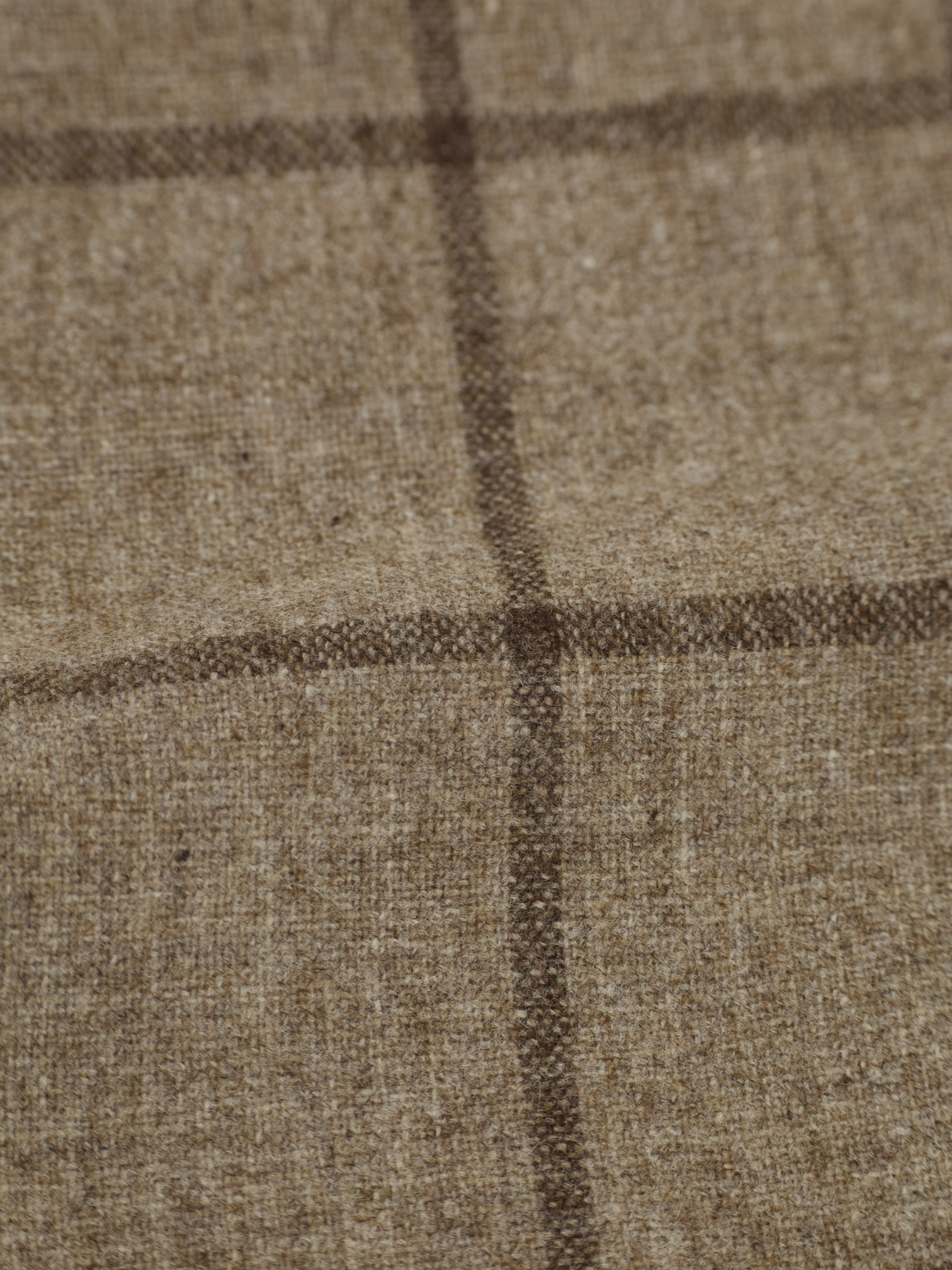 Caruso Light Brown Wool & Cashmere Windowpane Jacket