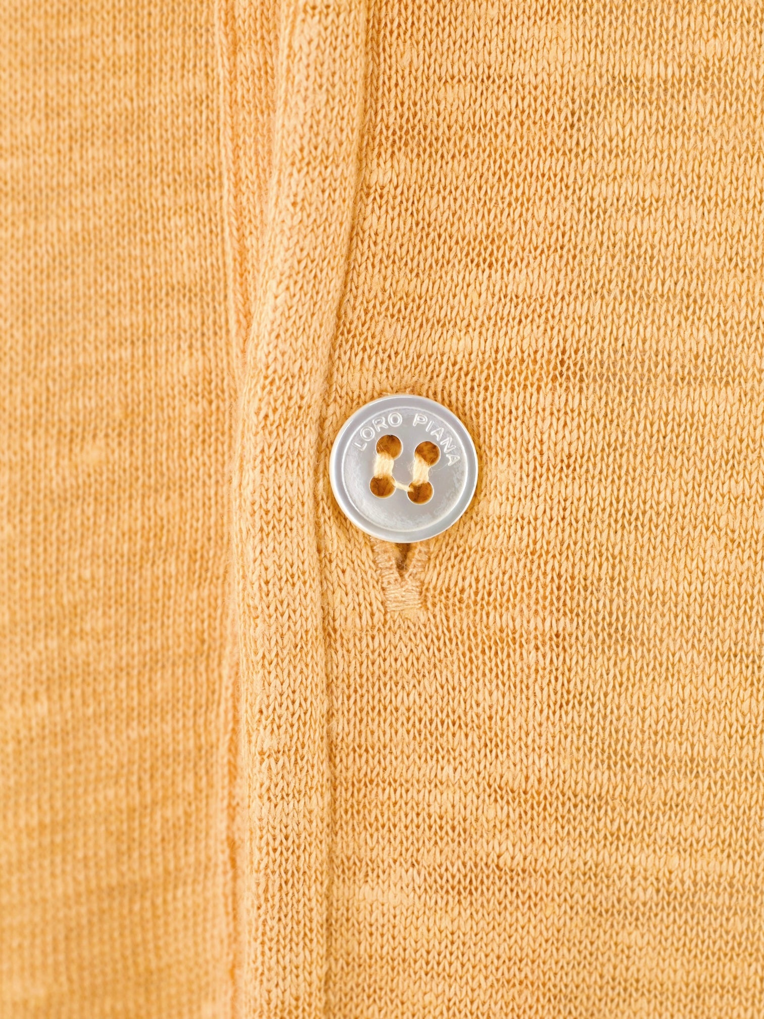 Loro Piana Orange Aloe-Vera Linen "Gargano" Polo