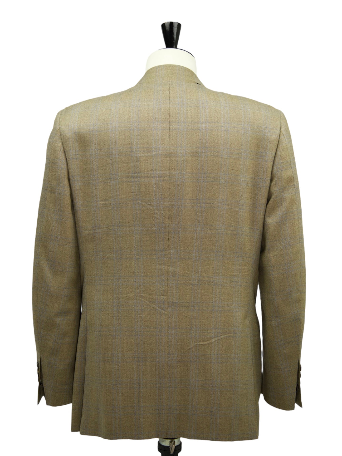 Canali Light Brown & Blue Wool Windowpane Jacket