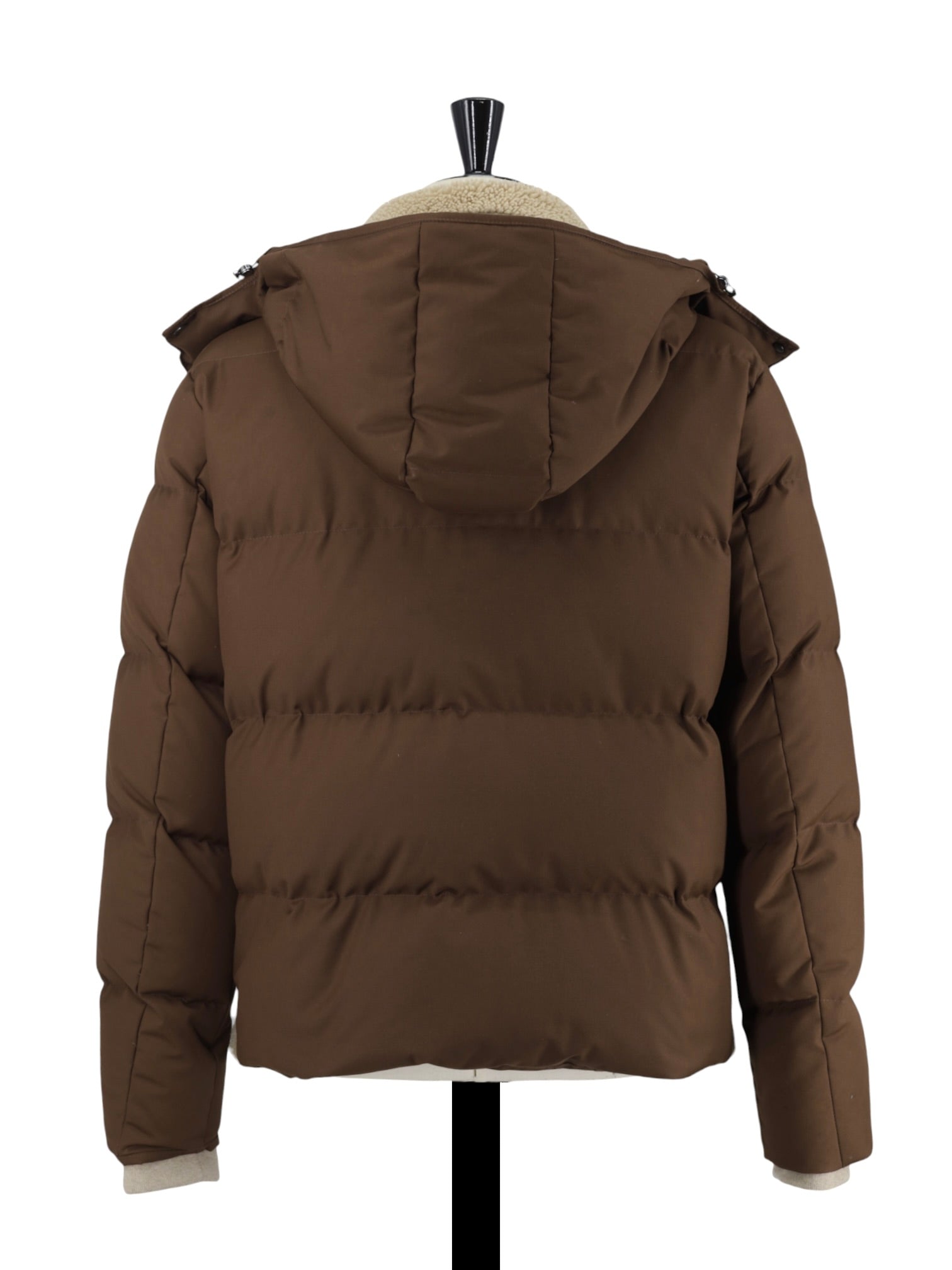 Kiton Brown Lambskin-Lammy & Waterrepellent Sartorial Puffer Jacket