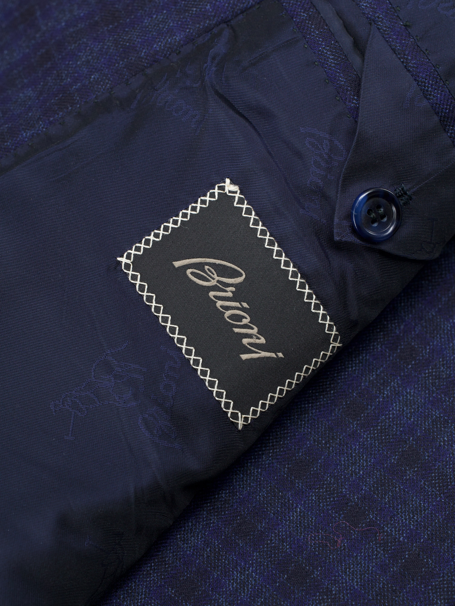 Brioni Dark Blue Brushed-Wool Checkered Brunico jacket