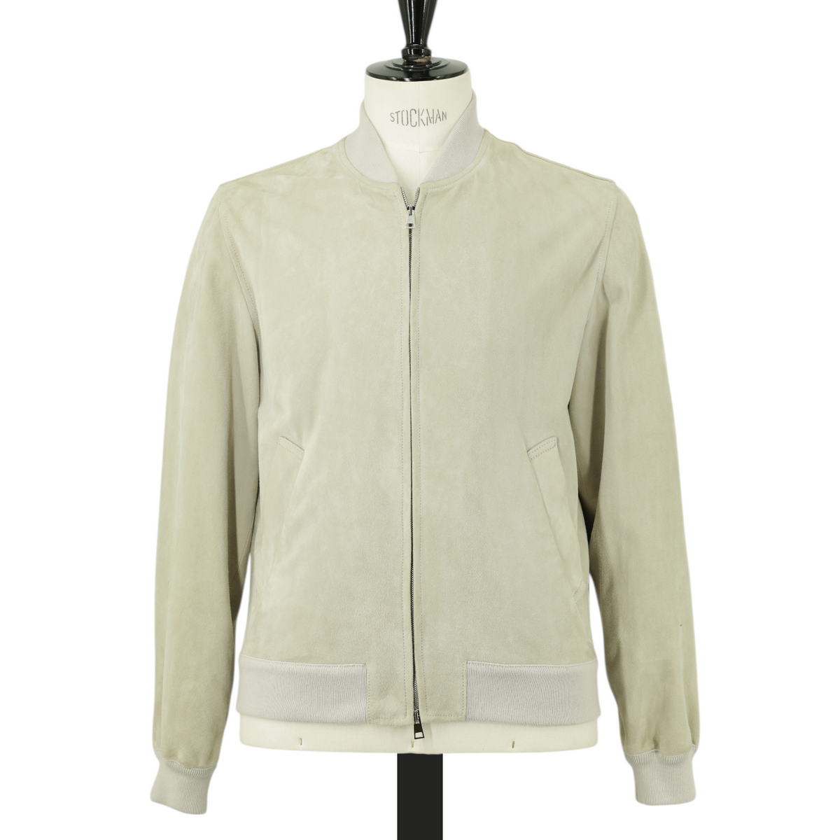 Valstar Seafoam Green Goat-Leather Suède Bomber Jacket