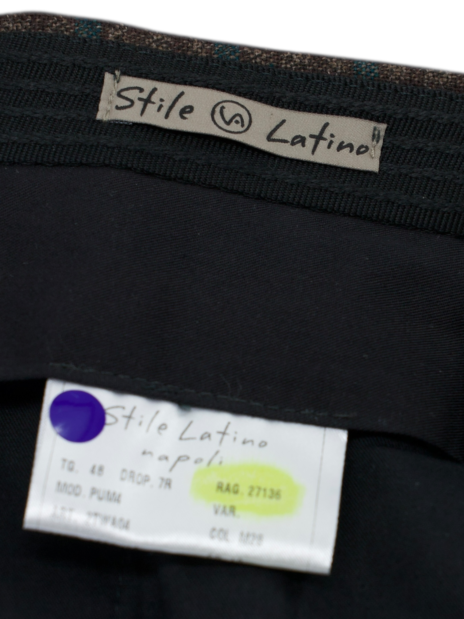 Stile Latino Brown & Petrol Tweed Wool Trousers