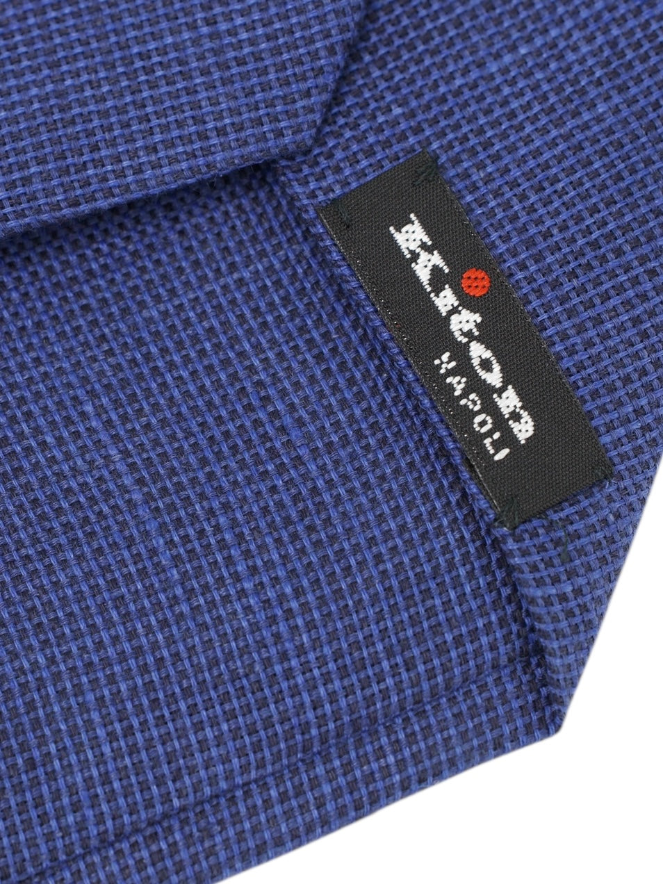 Kiton 5-Fold Light Blue Pure-Linen Micro-Pattern Tie