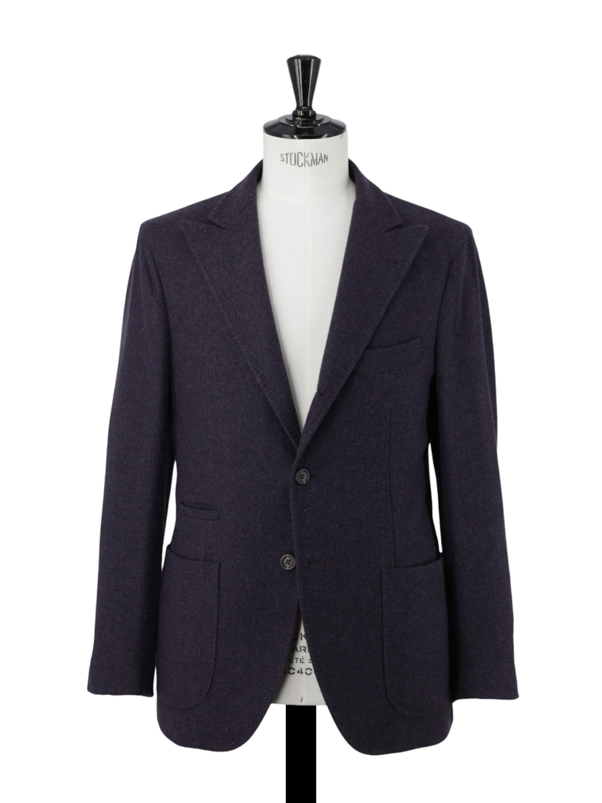 Brunello Cucinelli Aubergine Cashmere & Wool Peak-Lapel Jacket