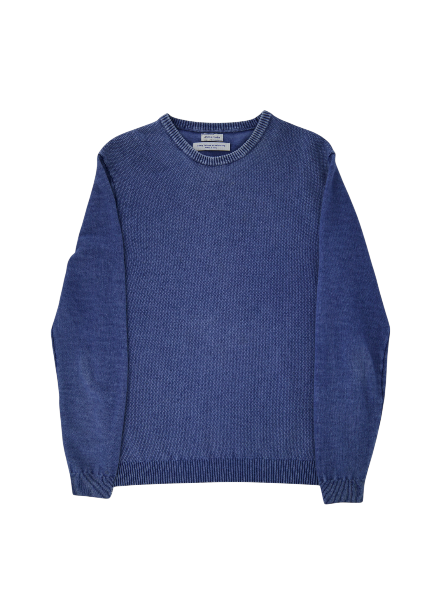 Jacob Cohen Blue Pure Wool Micro-Pattern Roundneck Sweater