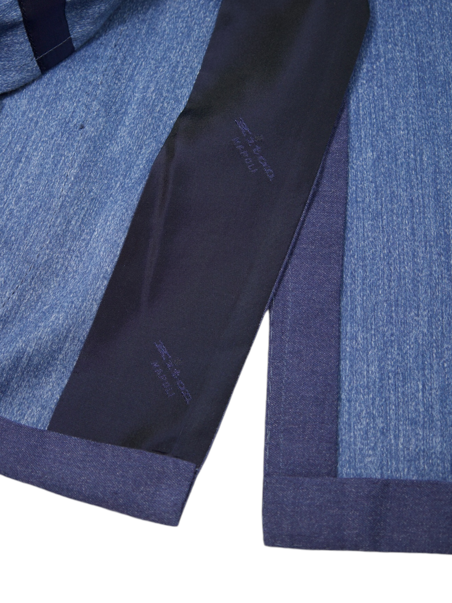 Kiton Denim Blue Cotton & Cashmere Unconstructed Jacket