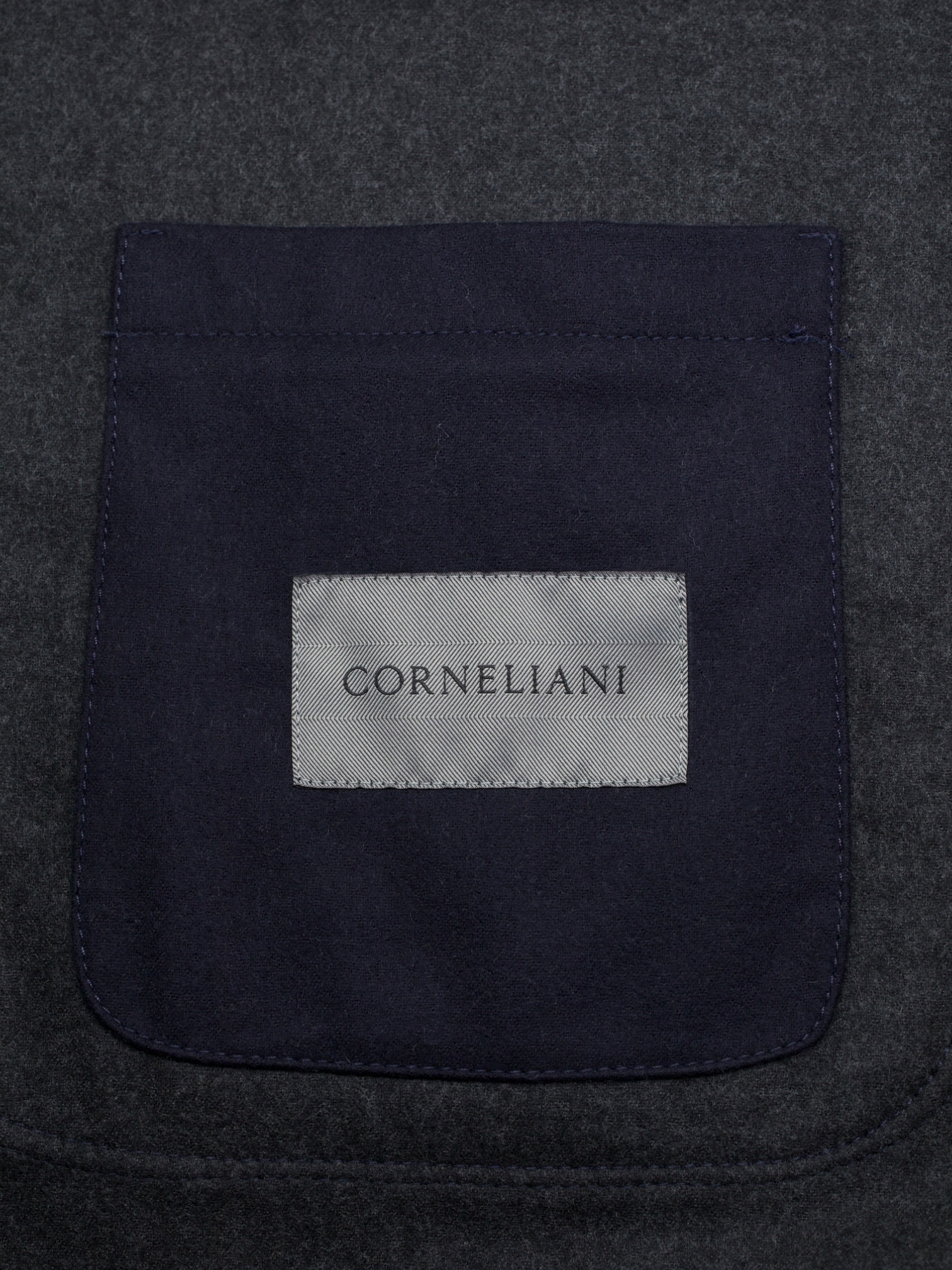 Corneliani Navy Wool & Silk Sportswear-Overshirt Jacket
