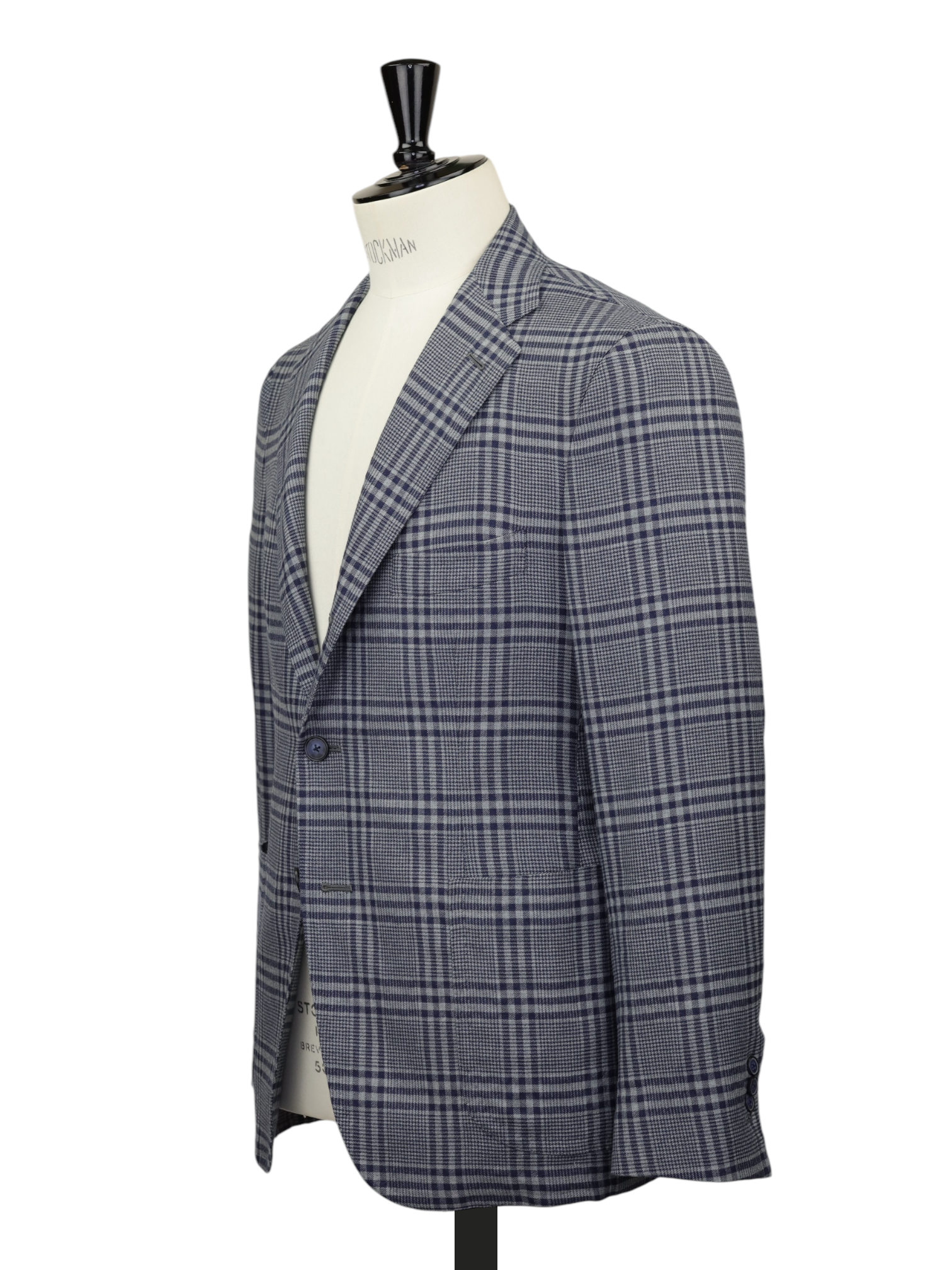 Mauro Blasi Light Grey Cashmere & Stretch Glenplaid Jacket