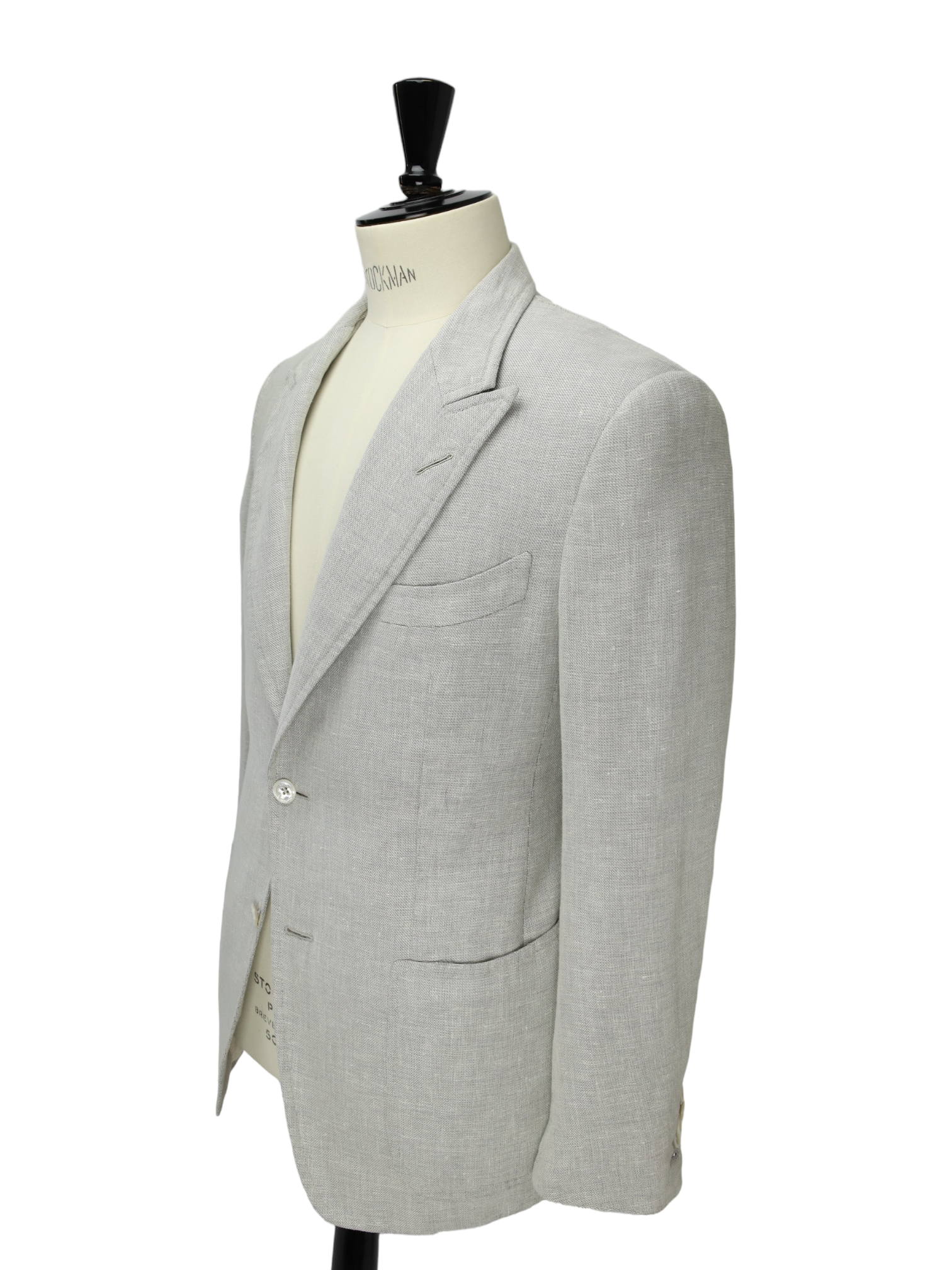 Tom Ford Light Grey Linen, Wool & Mulberry Silk Spencer Jacket