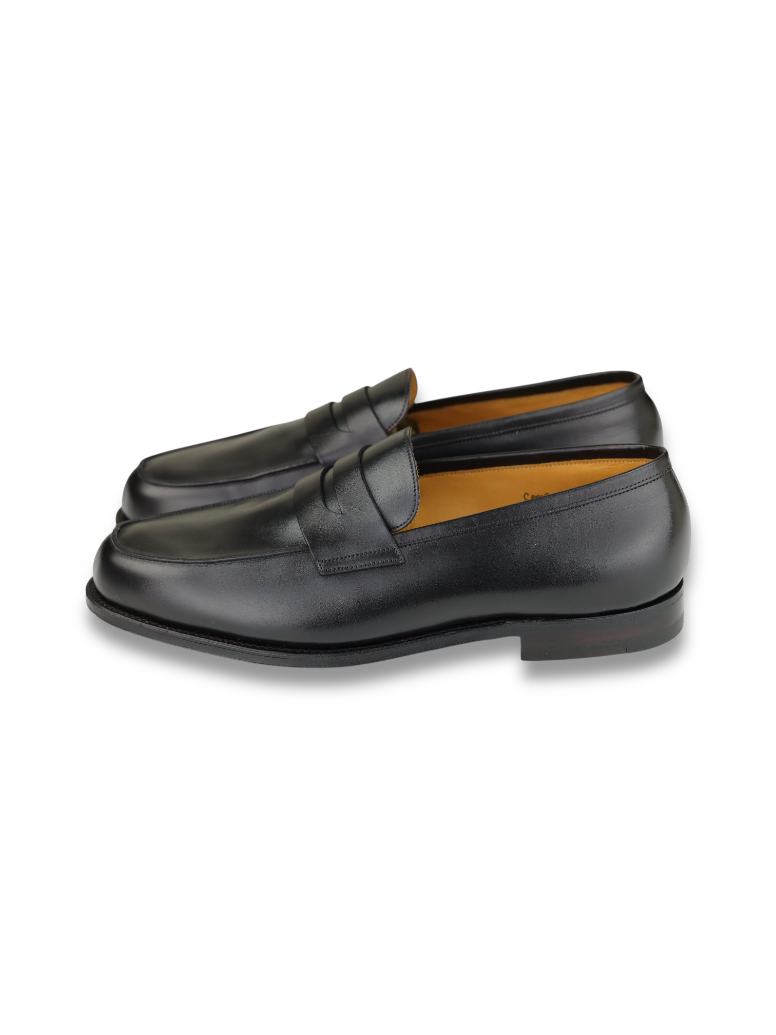 John Lobb Black Campus Leather Penny Loafer