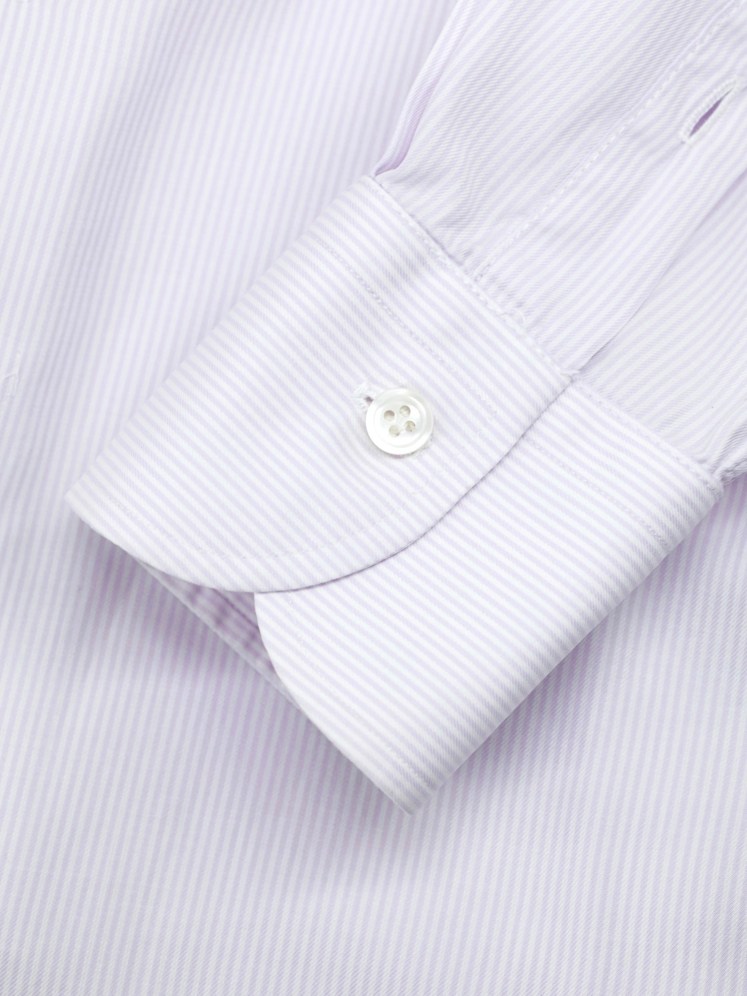 Finamore Lavender Purple & White Cotton Pinstripe Neapolitan Shirt
