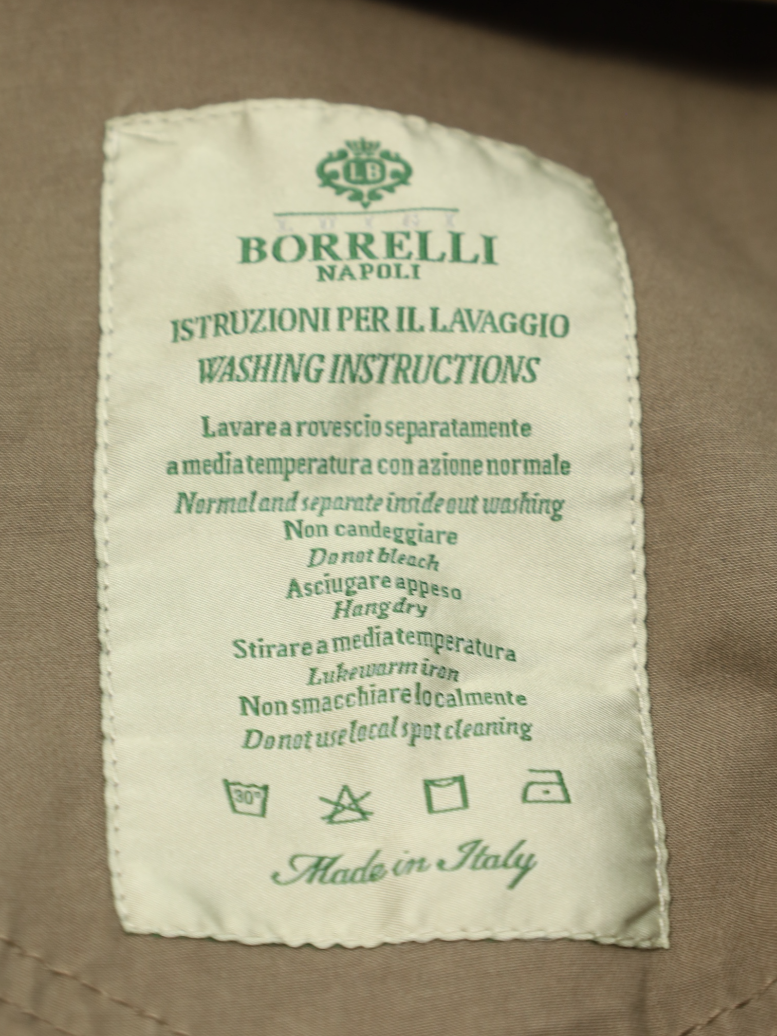 Luigi Borrelli Olive Green 5-Pocket Cotton & Elastane Chino