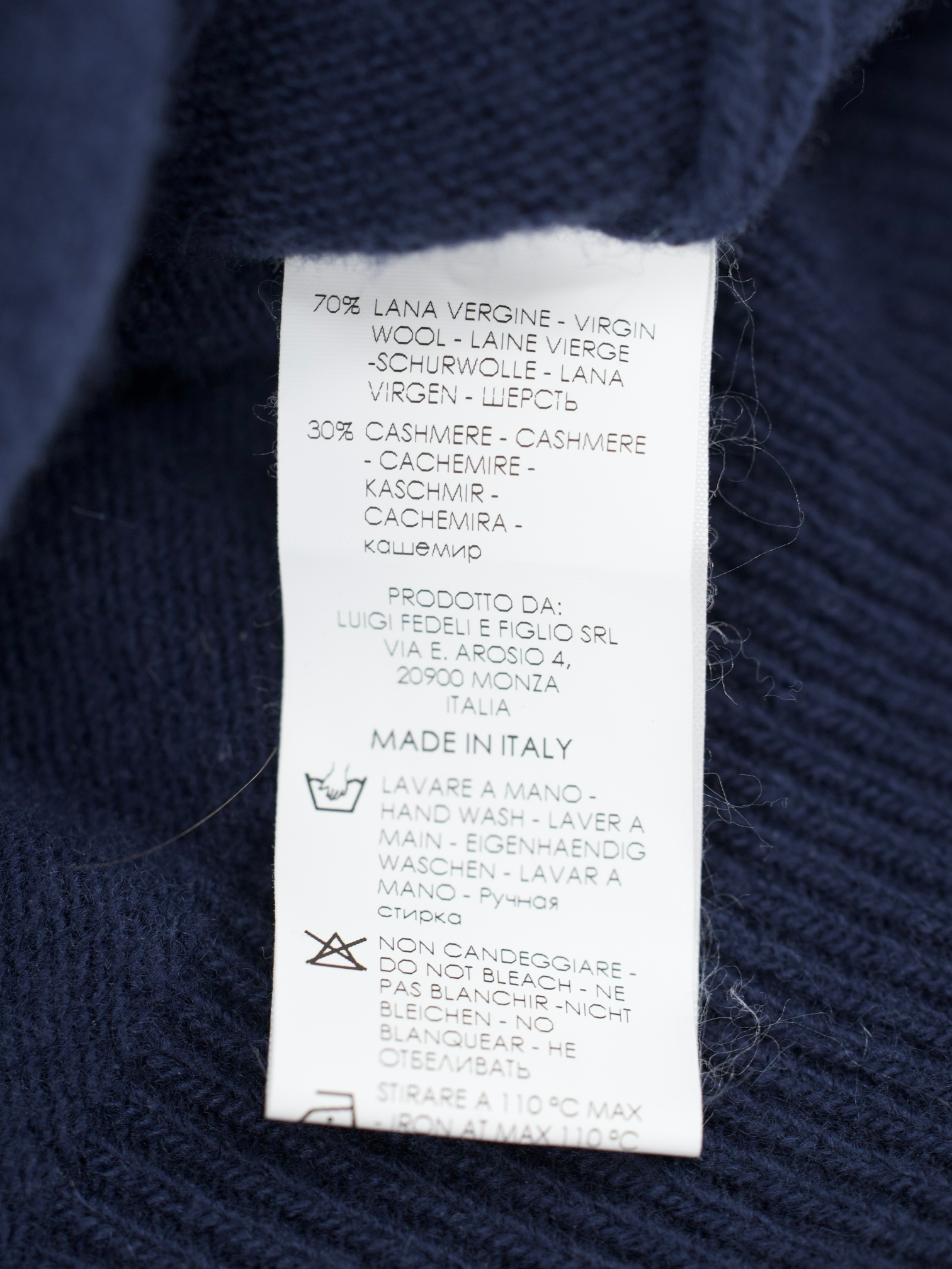 Fedeli Steel Blue Wool & Cashmere Hooded Full-Zip Sweater
