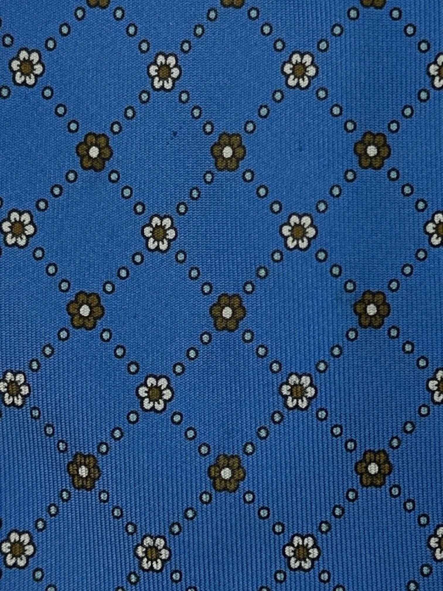 E.Marinella Royal Blue Micro Floral Tie