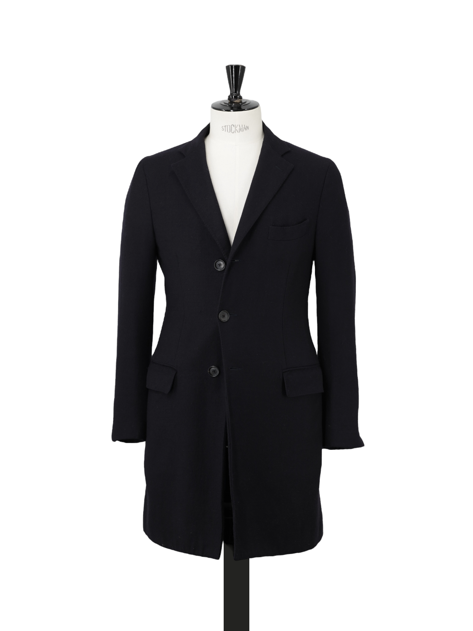 Isaia Deep Navy Double-Faced Wool Overcoat