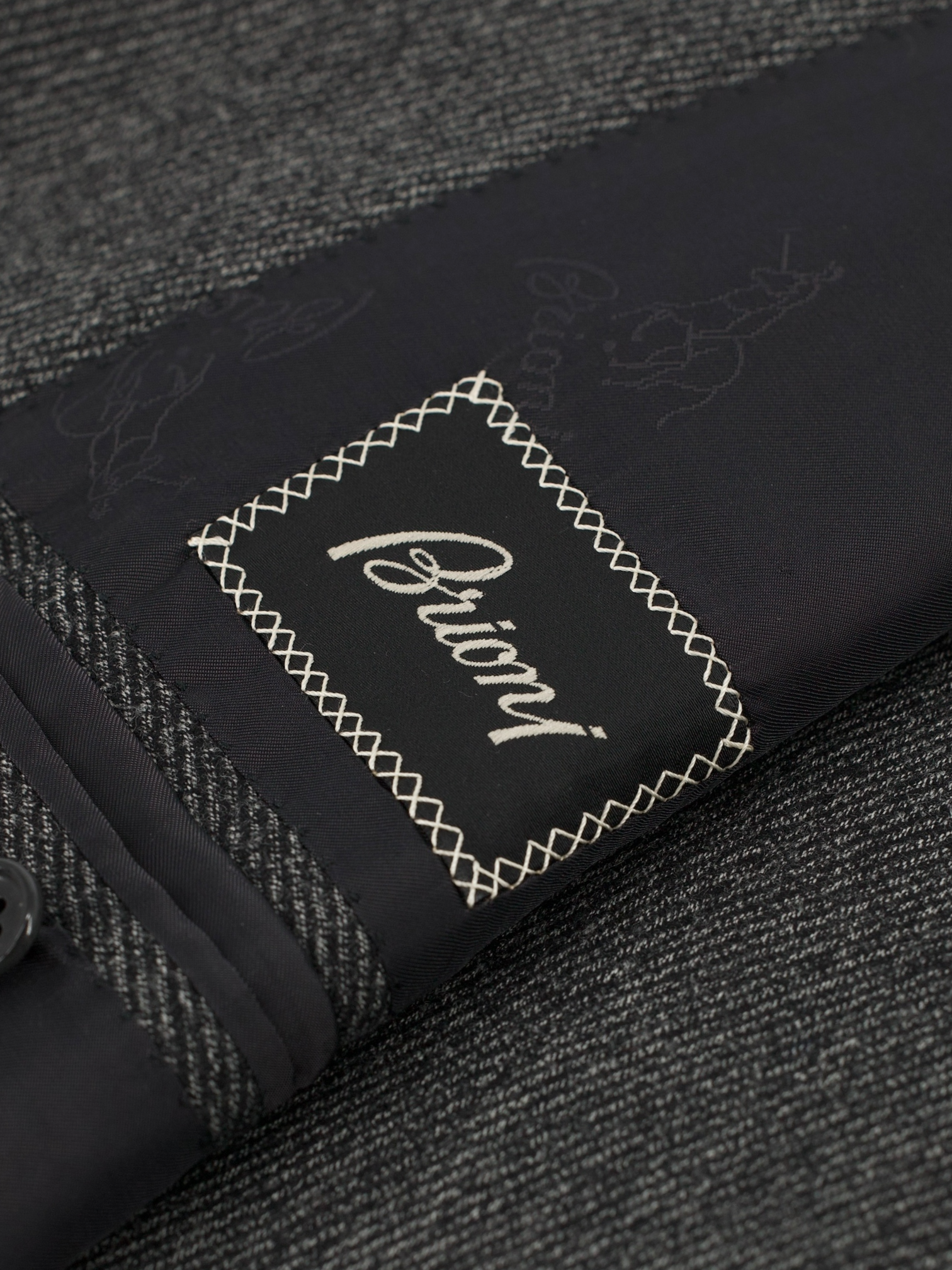 Brioni Grey Gabardine Wool "Via Venato" Twill Suit