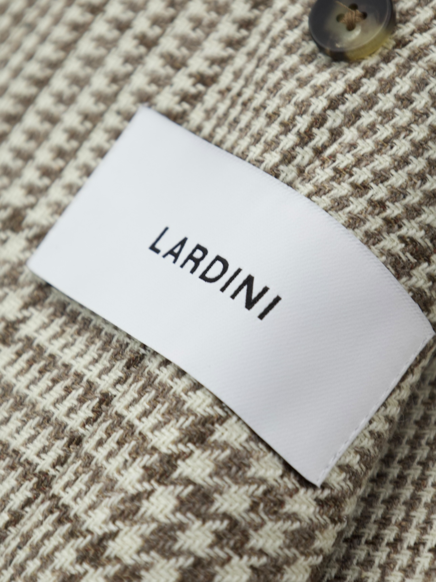 Lardini Taupe Wool, Alpaca & Silk Prince of Wales Jacket