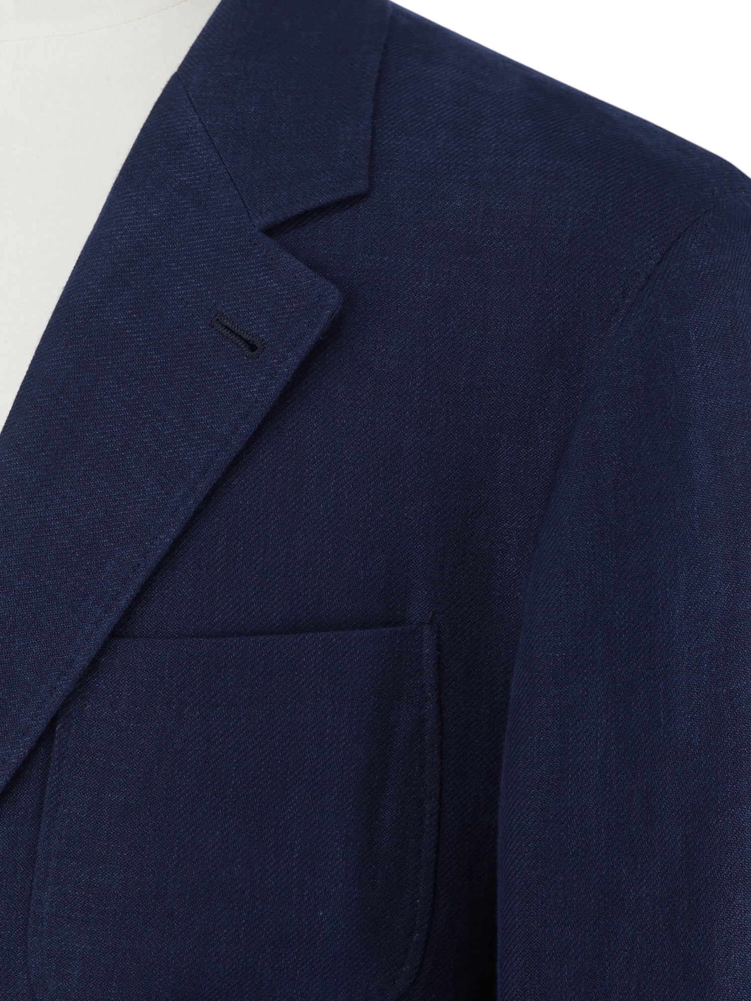 Brunello Cucinelli Marine Blue Linen, Wool & Silk Summer Jacket
