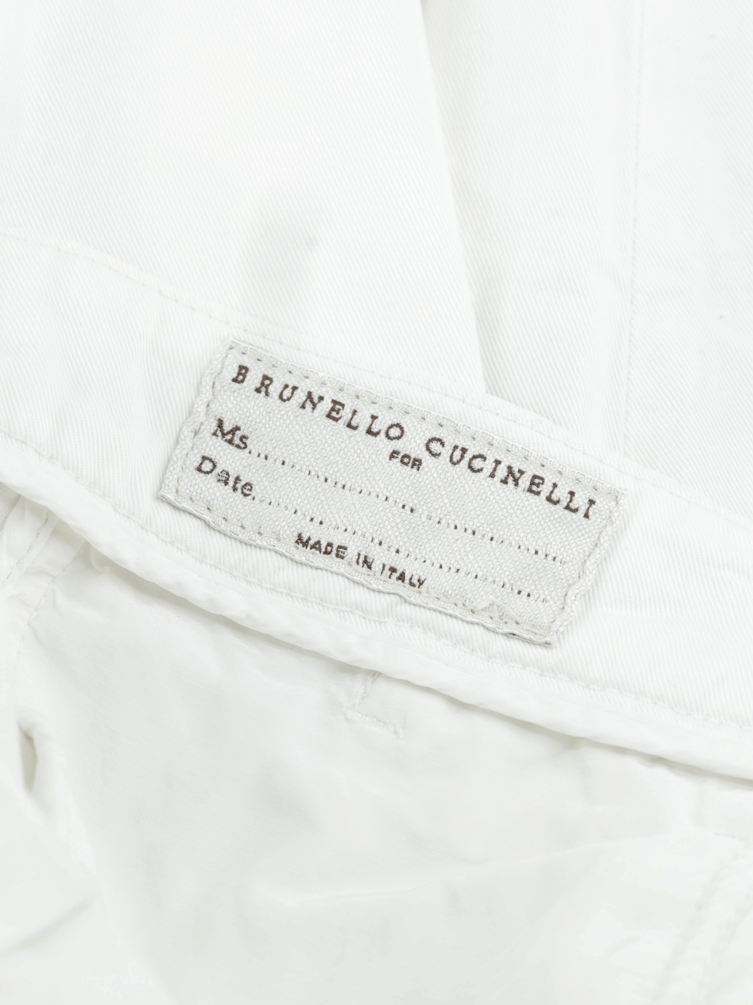 Brunello Cucinelli White Pure Cotton Twill Chino