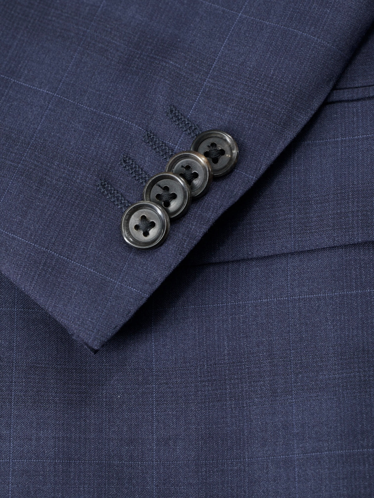 Corneliani Dark Blue Fine-Wool Checkered Suit