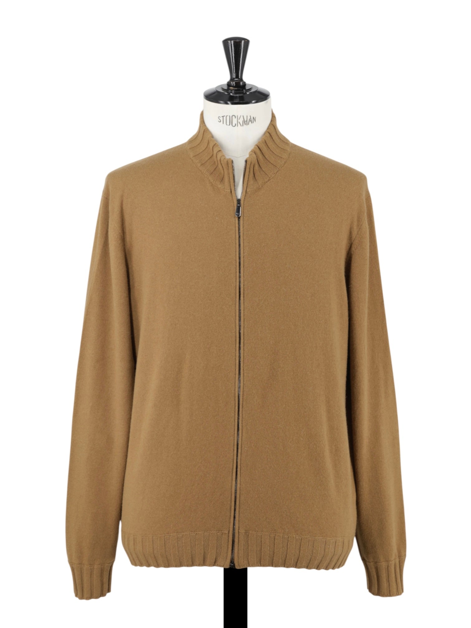 Cesare Attolini Brown Pure Vicuña Zip-Up Cardigan