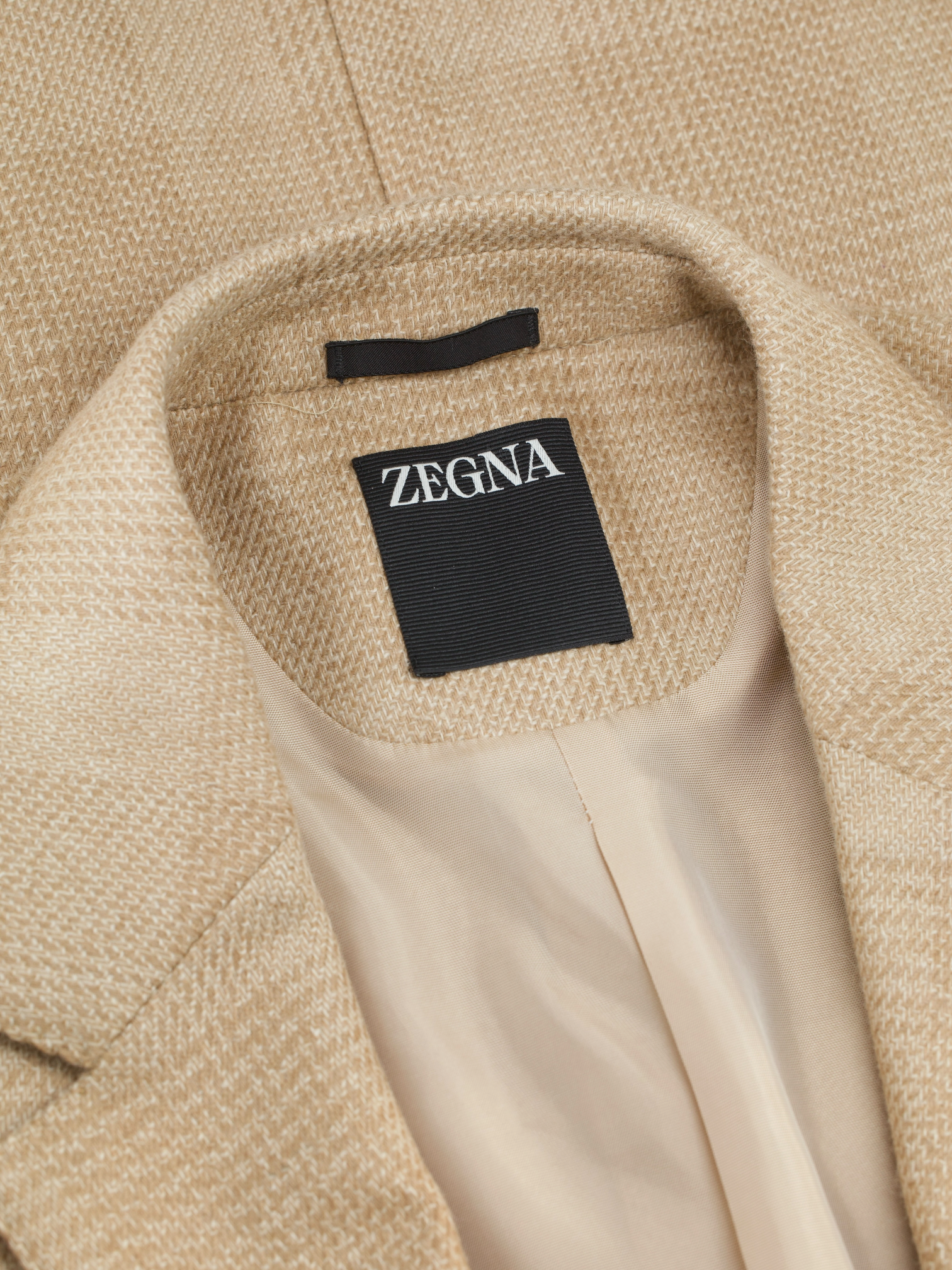 Ermenegildo Zegna Light Brown Camel Prince of Wales Easy Light Jacket